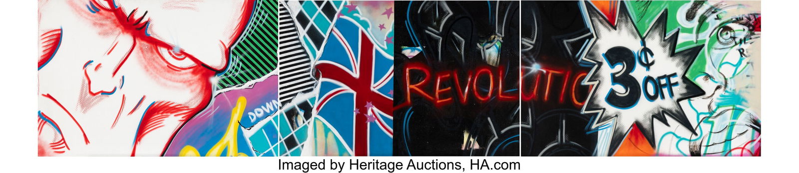Crash (John Matos) (b. 1961) Revolution I-III (t: Crash (John Matos) (b. 1961) Revolution I-III (triptych), 1985 Acrylic, spray paint, and oil stick on canvas 74 x 78 inches (188.0 x