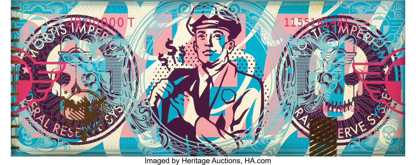 TrustoCorp (Tristan Eaton) (b. 1978) Cash Rules: TrustoCorp (Tristan Eaton) (b. 1978) Cash Rules #4, 2012 Acrylic and resin on panel 12 x 30 inches (30.5 x 76.2 cm) (panel) Title