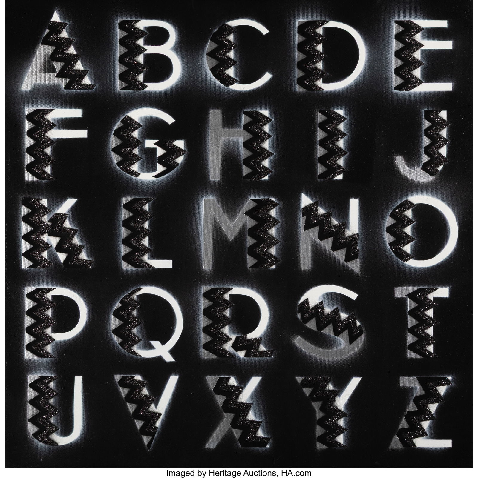 Ben Eine (b. 1970) Art Deco With Black Glitter, (1 of 3)