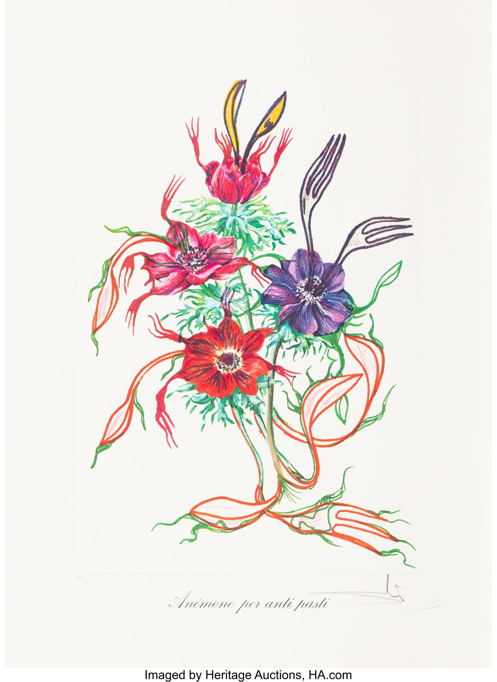 Salvador Dalí (1904-1989) Anemone per anti-past (1 of 2)