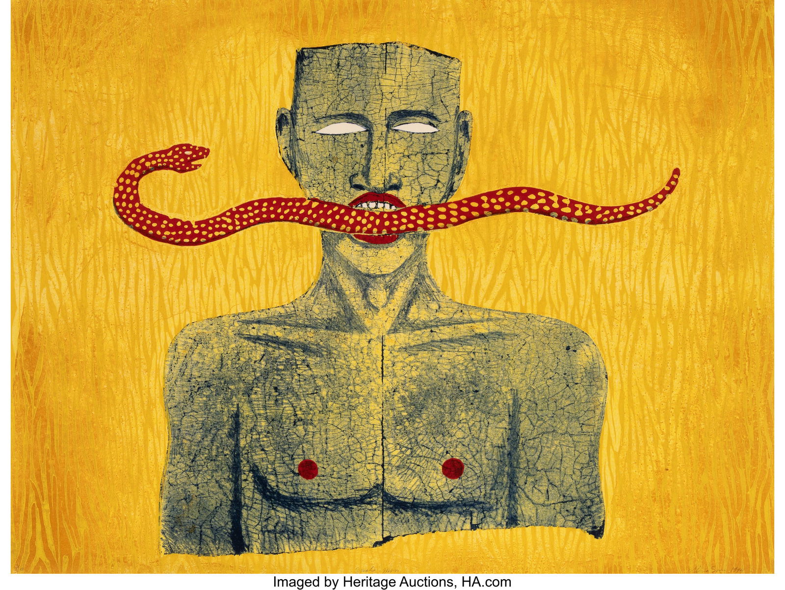 Alison Saar (b. 1956) Snake Man, 1994 Woodcut an (1 of 3)