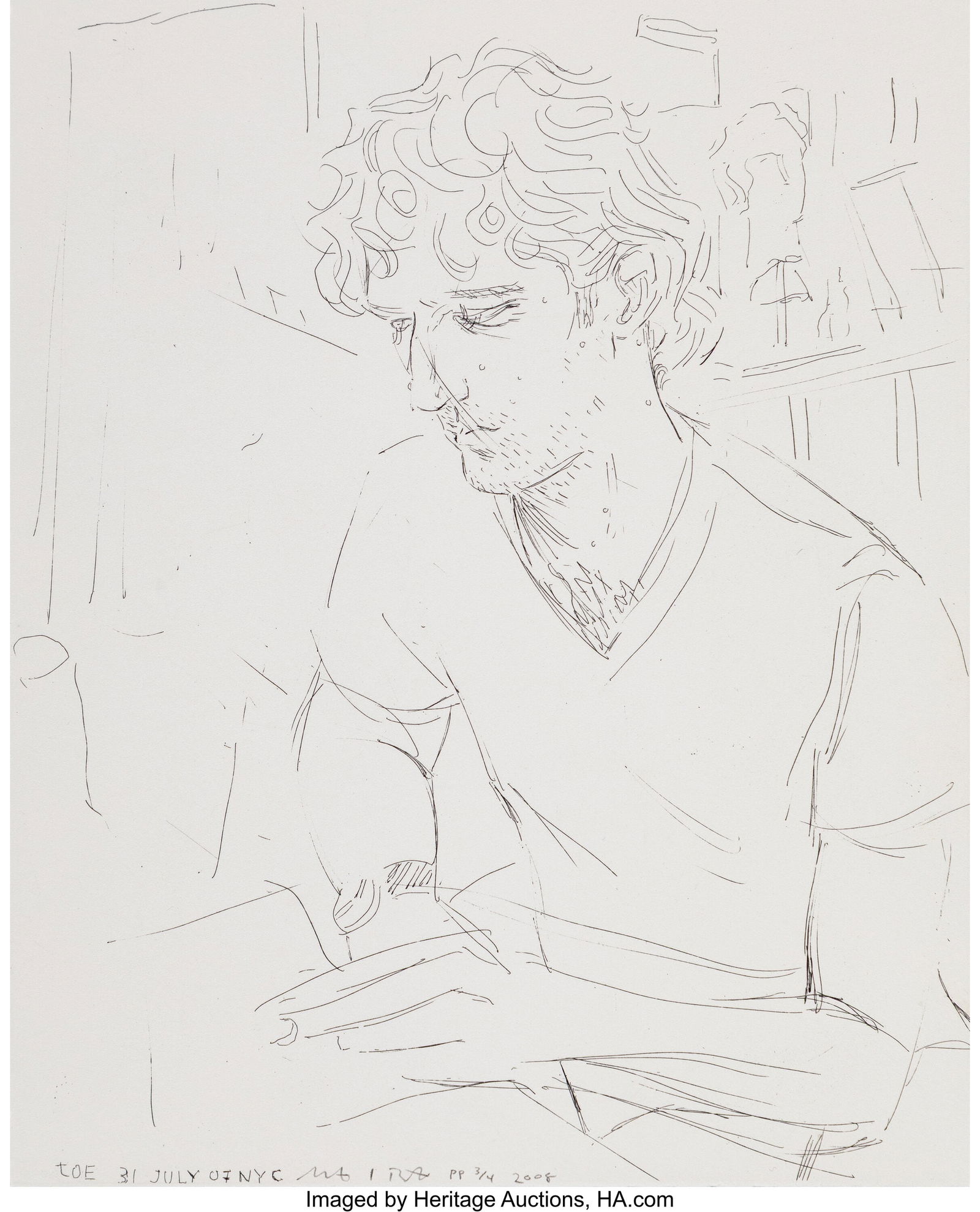 Elizabeth Peyton (b. 1965) Joe, 2007 Etching on (1 of 2)