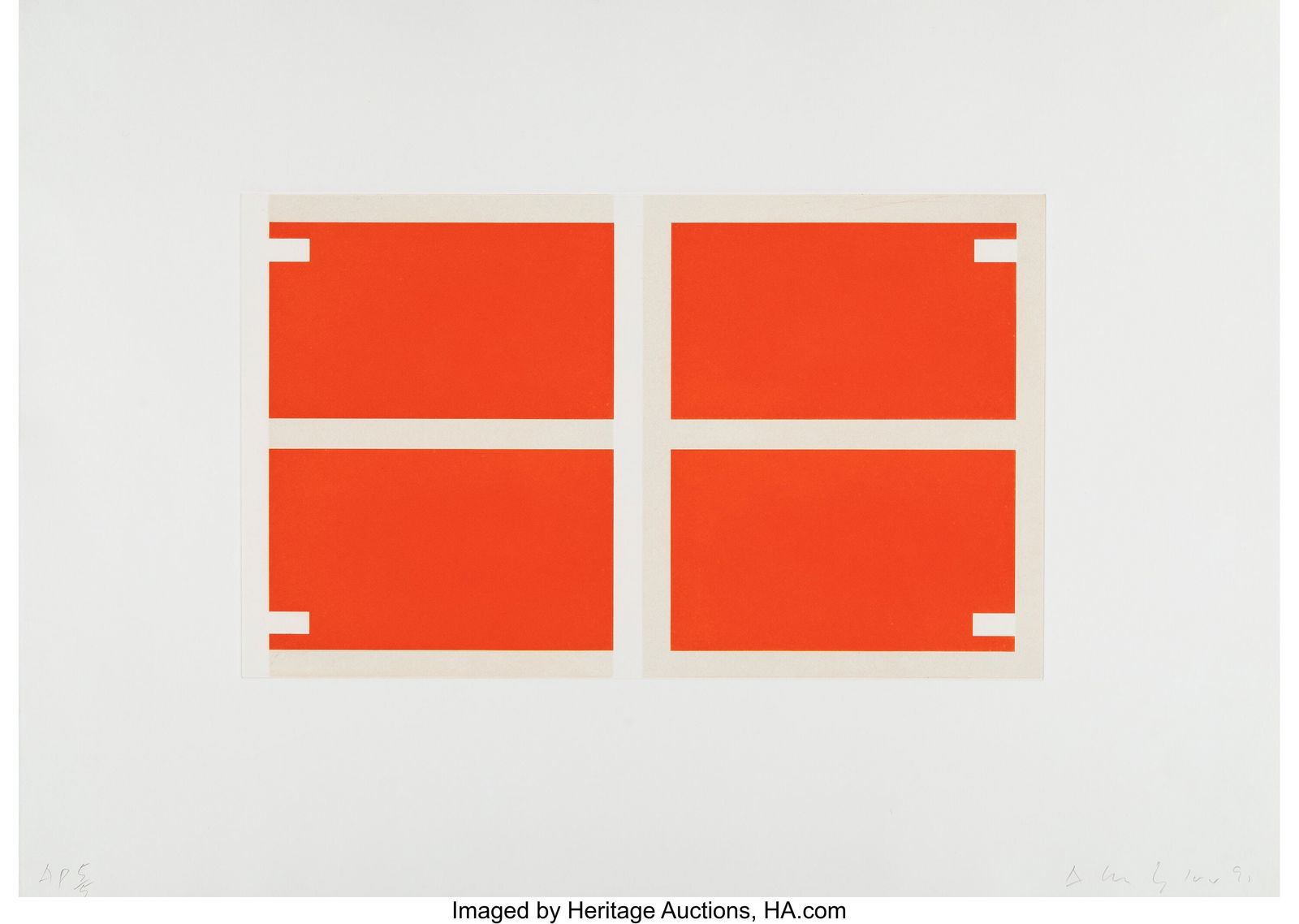 Alan Uglow (1941-2011) Double Vertical, 1991 Aqu: Alan Uglow (1941-2011) Double Vertical, 1991 Aquatint and photogravure in colors on Somerset paper 22 x 31 inches (55.9 x 78.7 cm) (sheet) A.P&