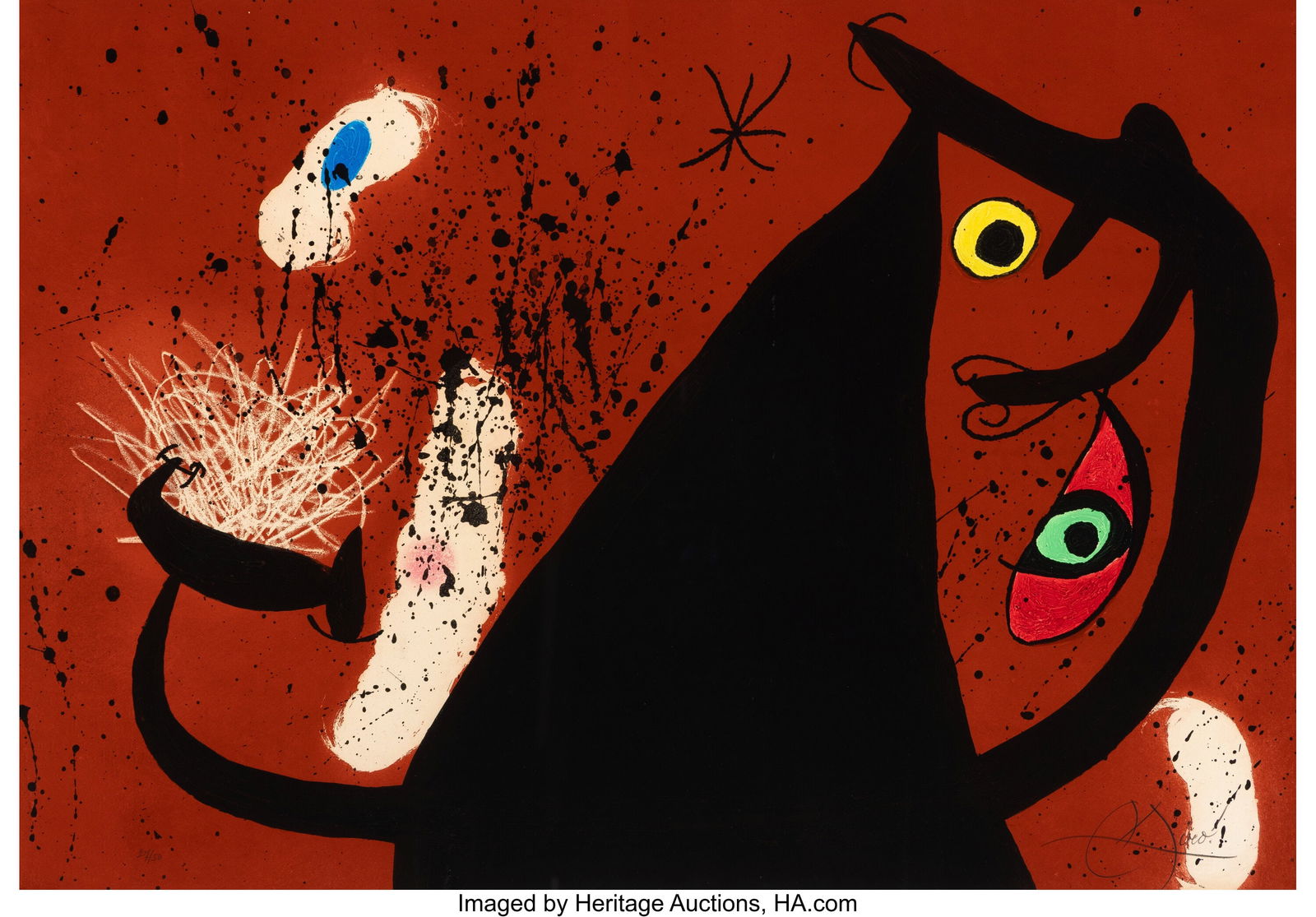 Joan Miró (1893-1983) La frappeuse de silex, 19 (1 of 2)