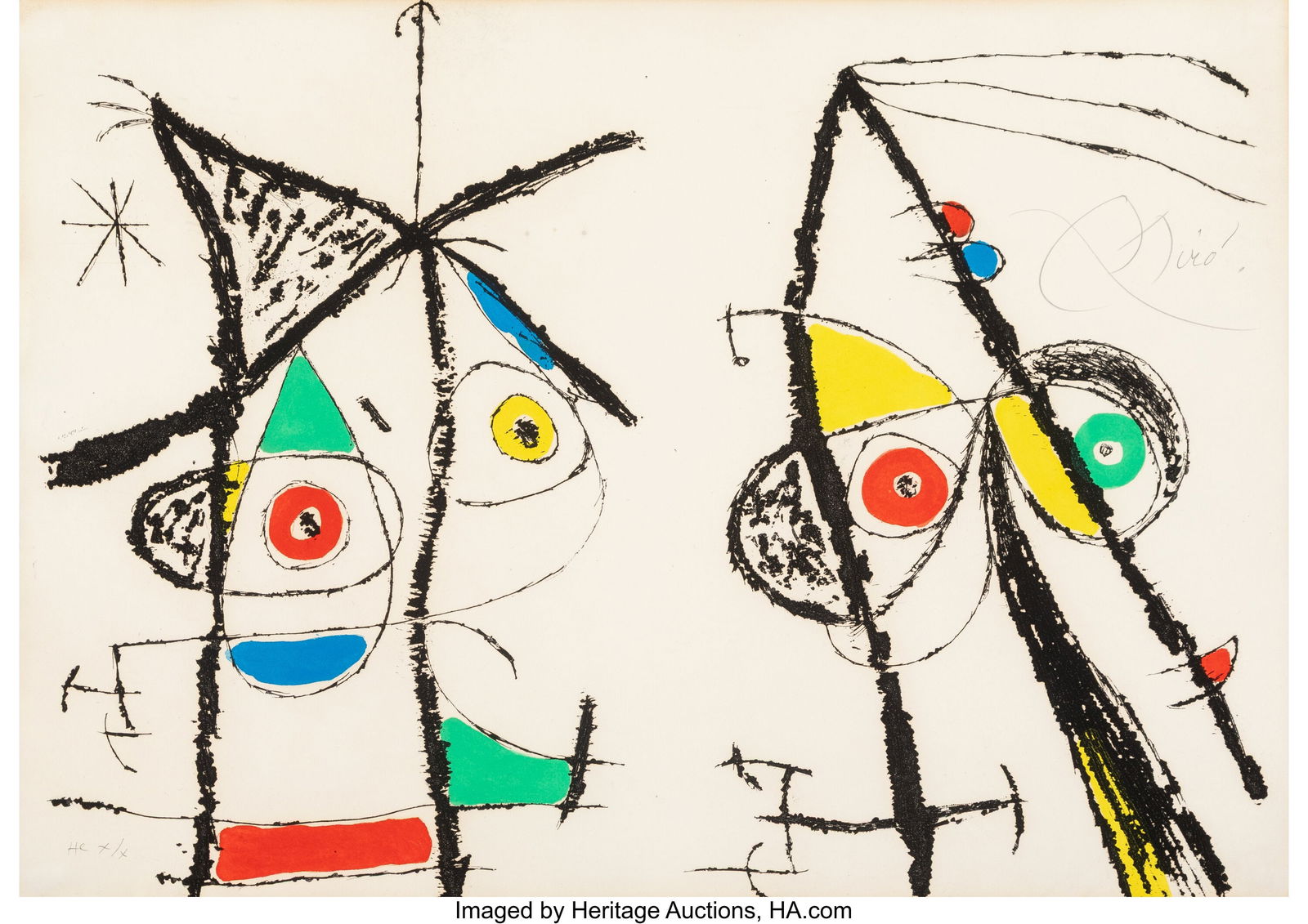 Joan Miró (1893-1983) One Work, from Le courtes (1 of 3)
