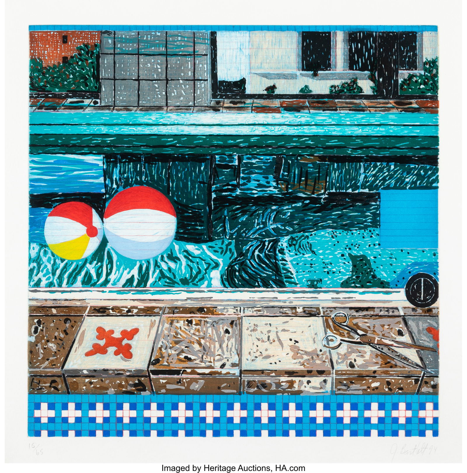 Jennifer Bartlett (1941-2022) 6PM, from Air: 24: Jennifer Bartlett (1941-2022) 6PM, from Air: 24 Hours, 1994 Etching, aquatint, drypoint and scraping in colors on Twinrocker handmade paper 19-3/8 x 19-1&so