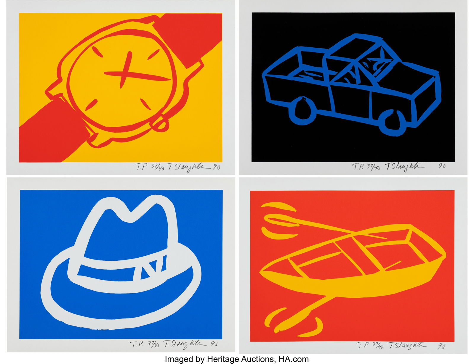 Tom Slaughter (1955-2014) Recession I (four work: Tom Slaughter (1955-2014) Recession I (four works), 1990 Screenprints in colors on wove paper 13 x 17 inches (33.0 x 43.2 cm) (each sheet)