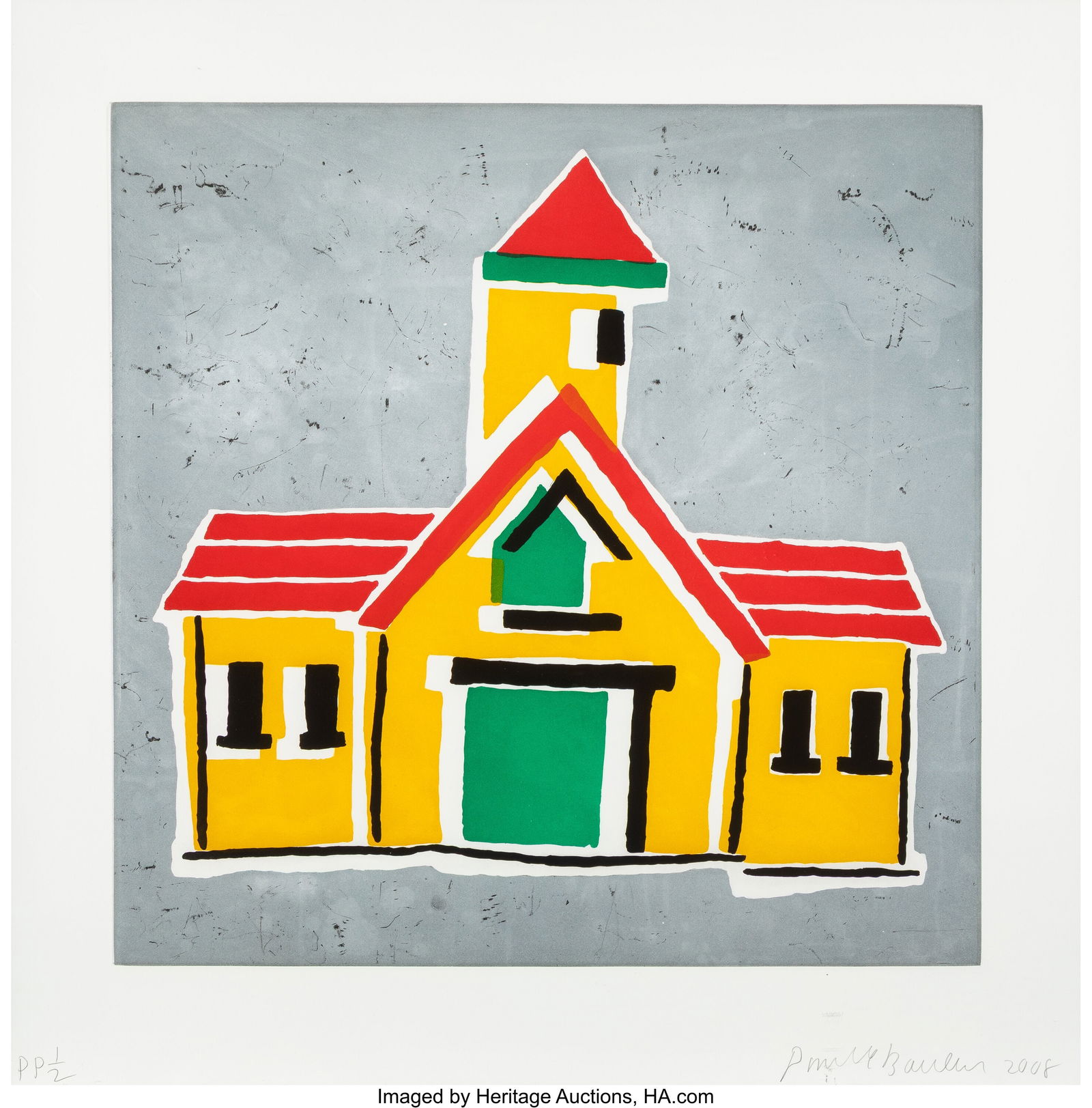 Donald Baechler (b. 1956) Hunan Place, 2008 Aqua: Donald Baechler (b. 1956) Hunan Place, 2008 Aquatint, spit-bite and soft-ground etching in colors on wove paper 32-1/8 x 32 inches (81.7 x 81.3