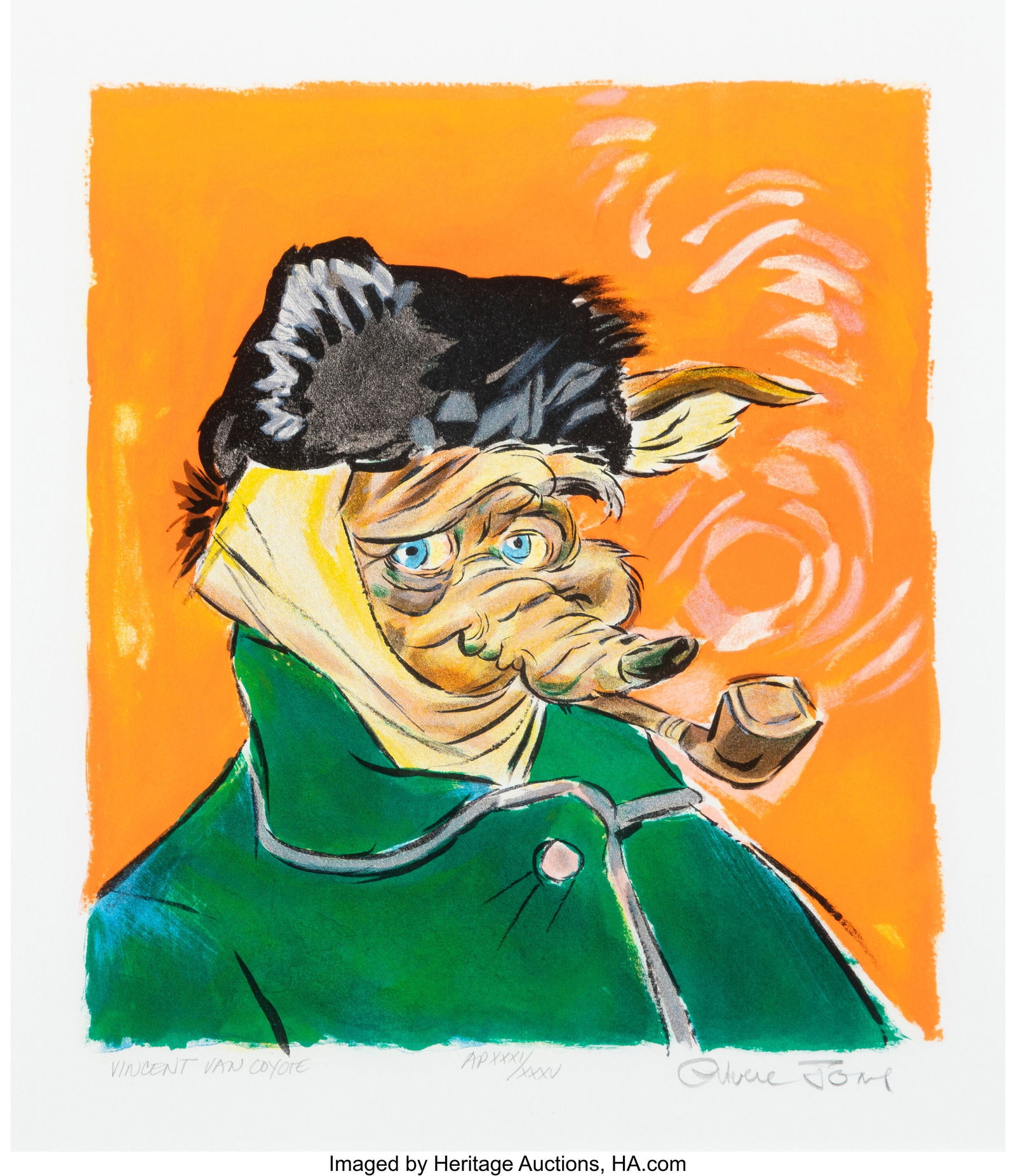 Chuck Jones (1912-2002) Vincent Van Coyote, 1991: Chuck Jones (1912-2002) Vincent Van Coyote, 1991 Lithograph in colors on wove paper 13-1/2 x 12 inches (34.3 x 30.5 cm) (sight)