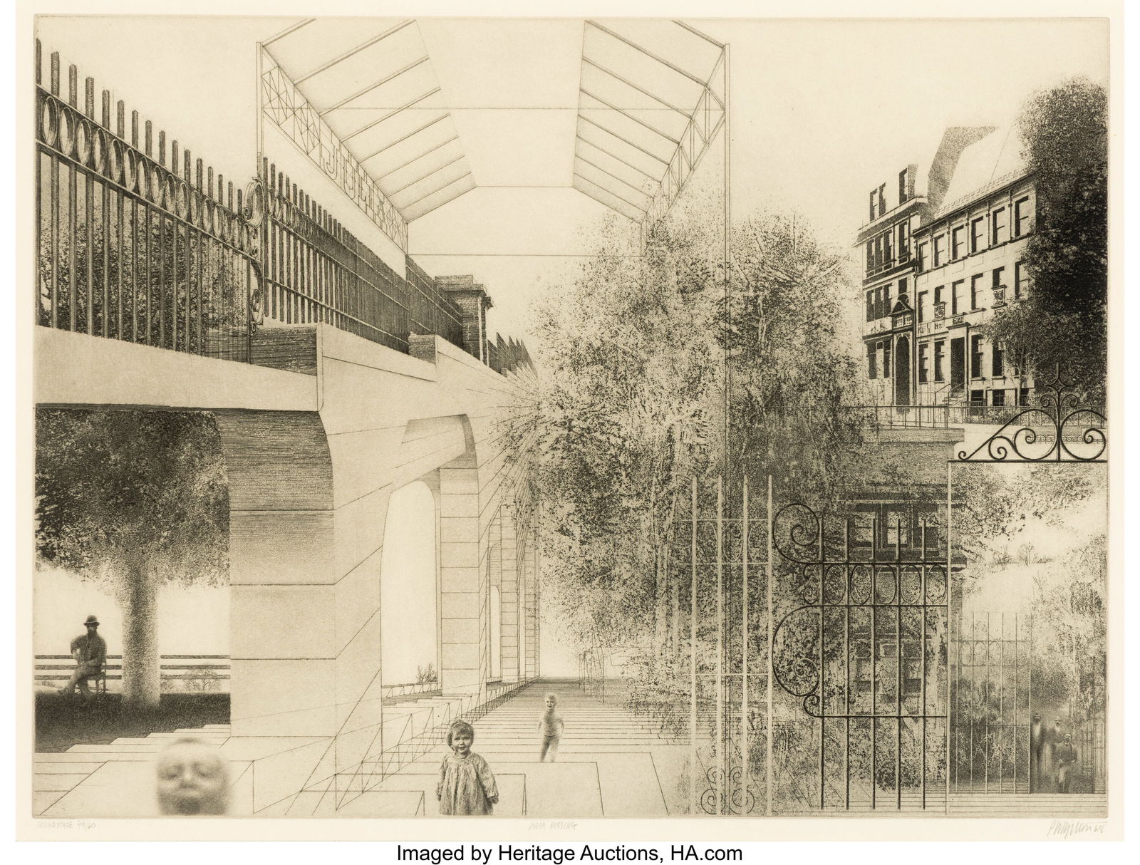 Peter Milton (b. 1930) Julia Passing (Second Sta: Peter Milton (b. 1930) Julia Passing (Second State), 1968 Etching and engraving on wove paper 17-3/4 x 23-7/8 inches (45.1 x 60.6 cm) &