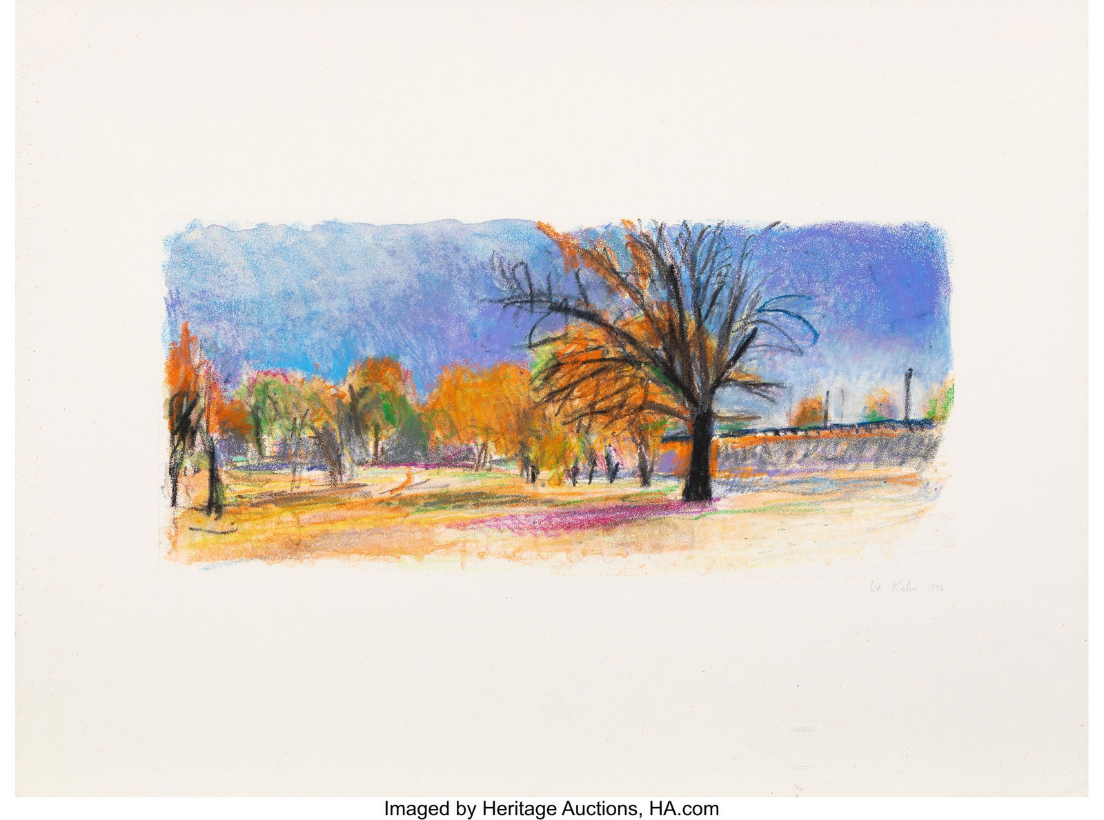 Wolf Kahn (1927-2020) Untitled, 1990 Monotype in: Wolf Kahn (1927-2020) Untitled, 1990 Monotype in colors on wove paper 22 x 29-1/2 inches (55.9 x 74.9 cm) (sheet) Signed and dated in pencil lower