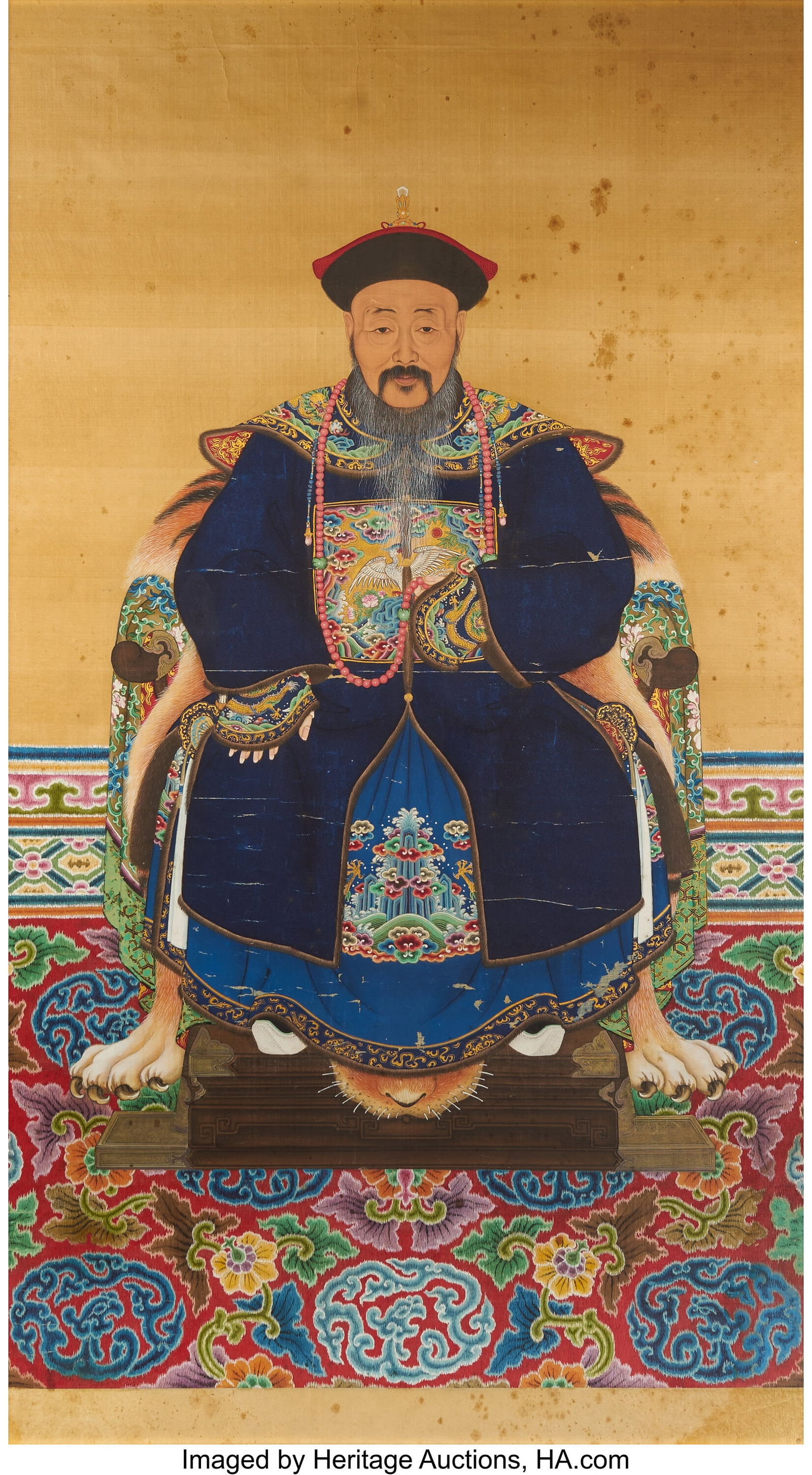 An Important Portrait of a First-Rank Court Offi: An Important Portrait of a First-Rank Court Official, 18th century Ink and color on silk 59-1/4 x 34-3/4 x 1-1/4 inches (150.5 x 88.3 x 3.2 cm) (f