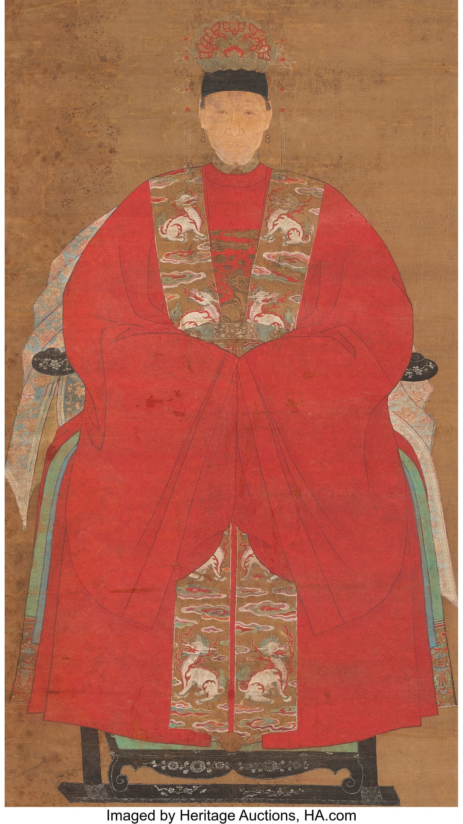 A Chinese Ancestor Portrait of a Noble Woman, Mi (1 of 2)