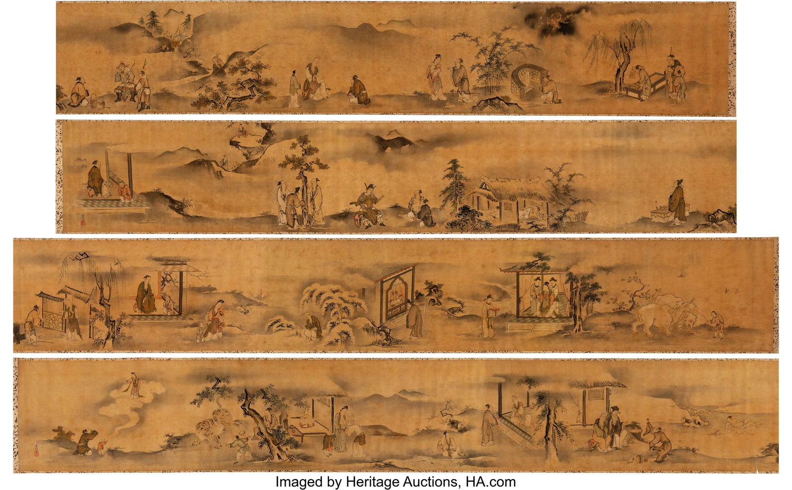 Kano School (Japanese , 19th century) Scenes of (1 of 10)