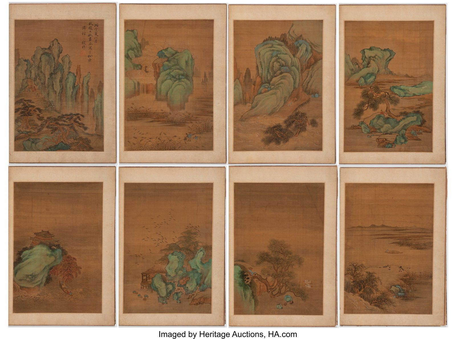 After Qian Du (Chinese, 1763-1844) Eight Blue-an (1 of 9)