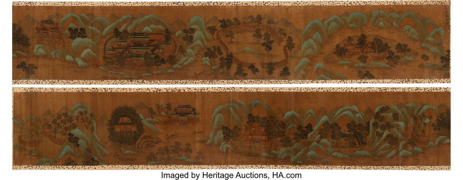 Anonymous (Chinese, 19th century) Landscape Hand: Anonymous (Chinese, 19th century) Landscape Handscroll; ink and color on silk 10-3/4 x 129-3/4 inches (27.3 x 329.6 cm) (work) Titled wit