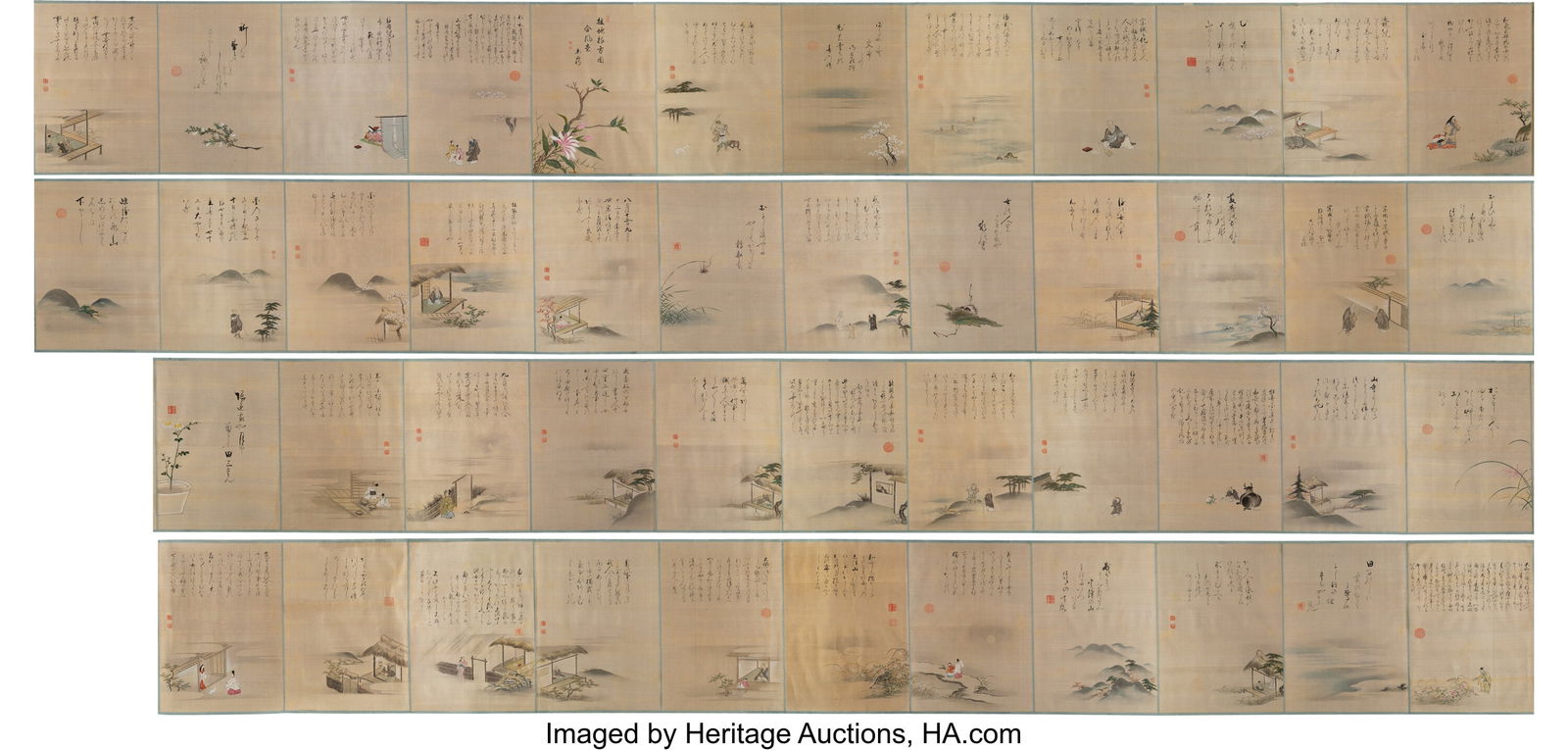 Anonymous (Japanese, 19th century) Japanese Ehon: Anonymous (Japanese, 19th century) Japanese Ehon Handscroll; ink and color on silk 19-5/8 x 641 inches (49.8 x 1,628.1 cm) (work) With