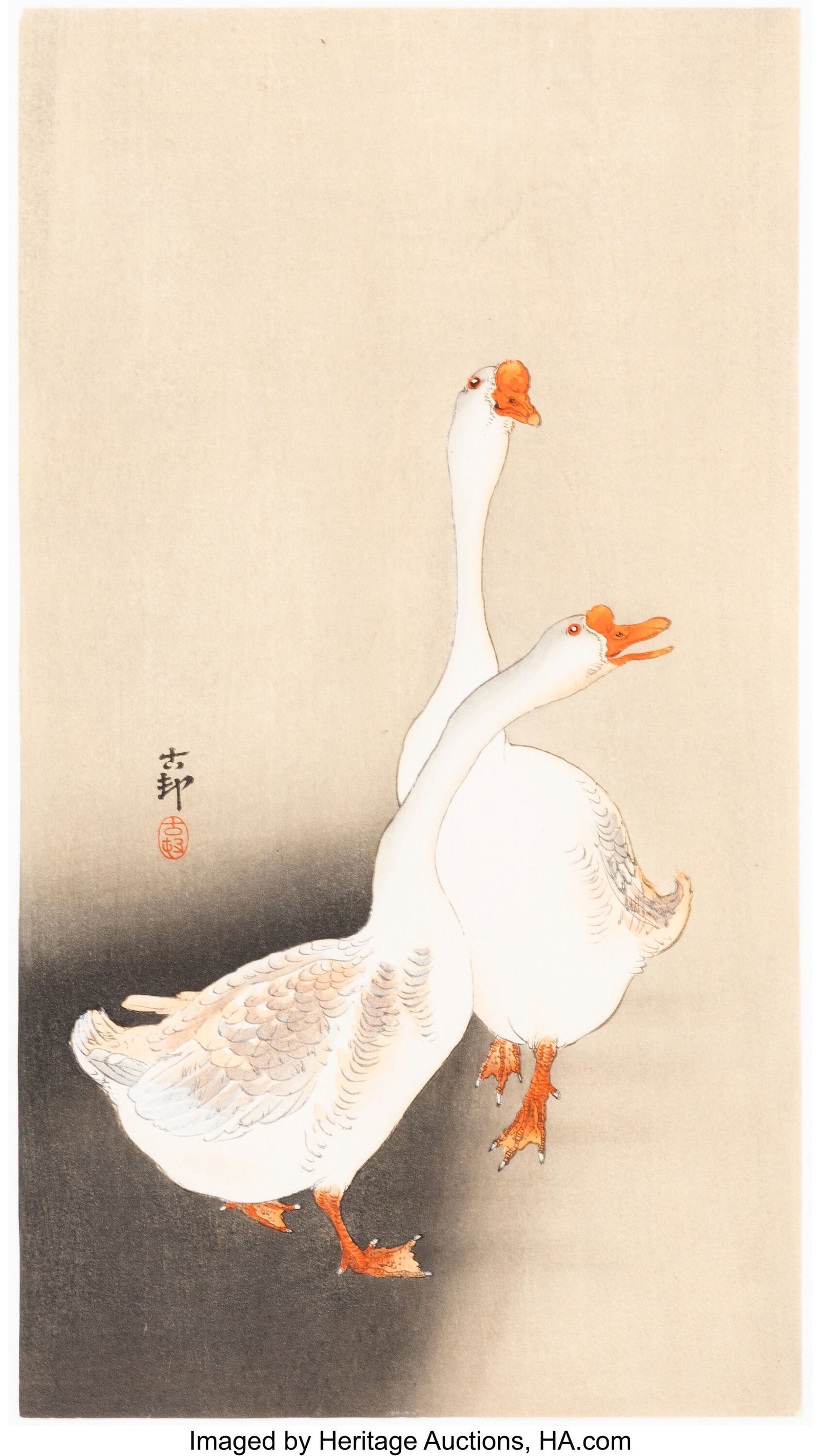 Ohara Koson (Japanese, 1877-1945) Group of Four: Ohara Koson (Japanese, 1877-1945) Group of Four Woodblock Prints, c. 1910s Woodblock print 14-1/2 x 7-1/2 inches (36.8 x 19.1 cm) (lar