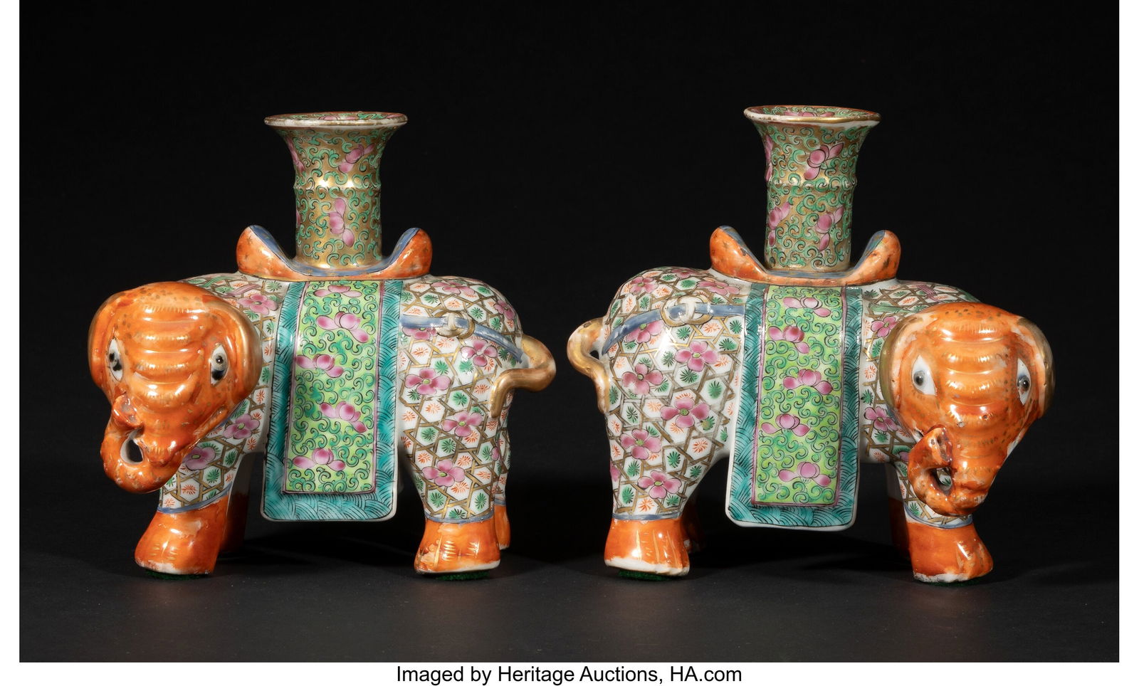 A Pair of Chinese Export Enameled and Partial Gi (1 of 2)