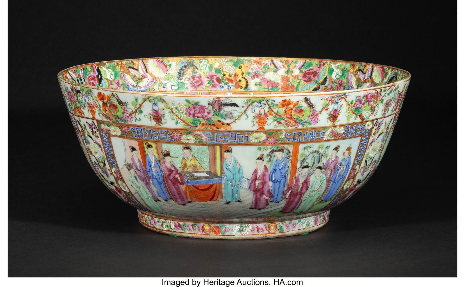 A Chinese Export Famille Rose Punch Bowl 6-3/4 x (1 of 6)