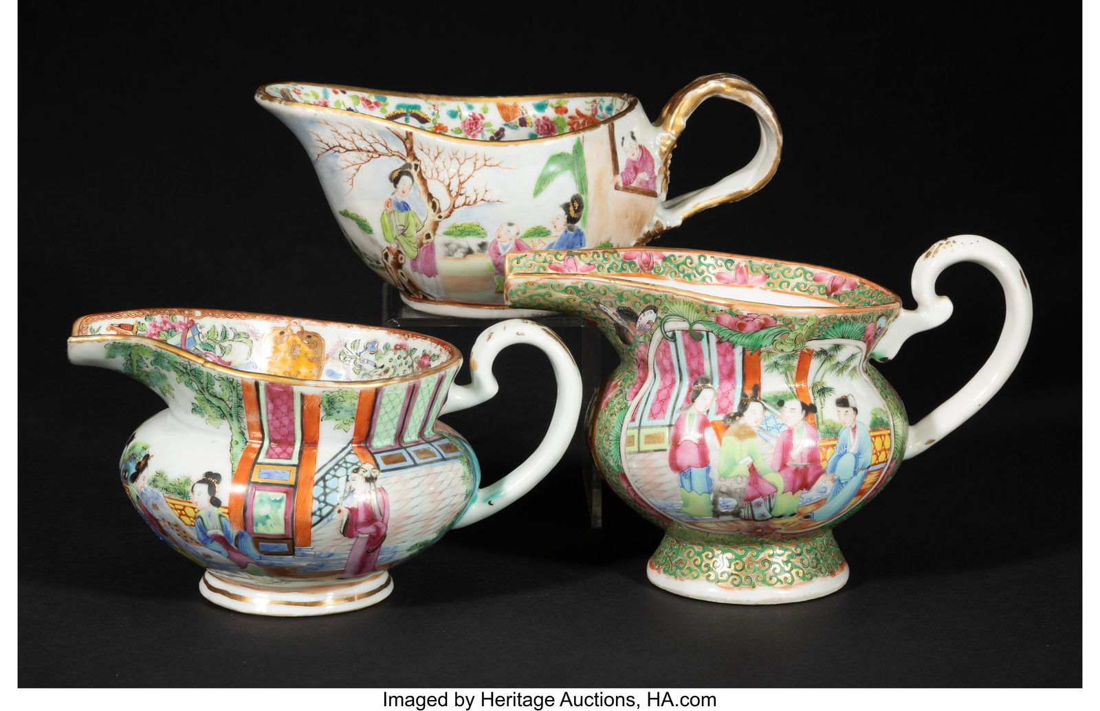 A Group of Three Chinese Export Rose Canton Grav (1 of 5)