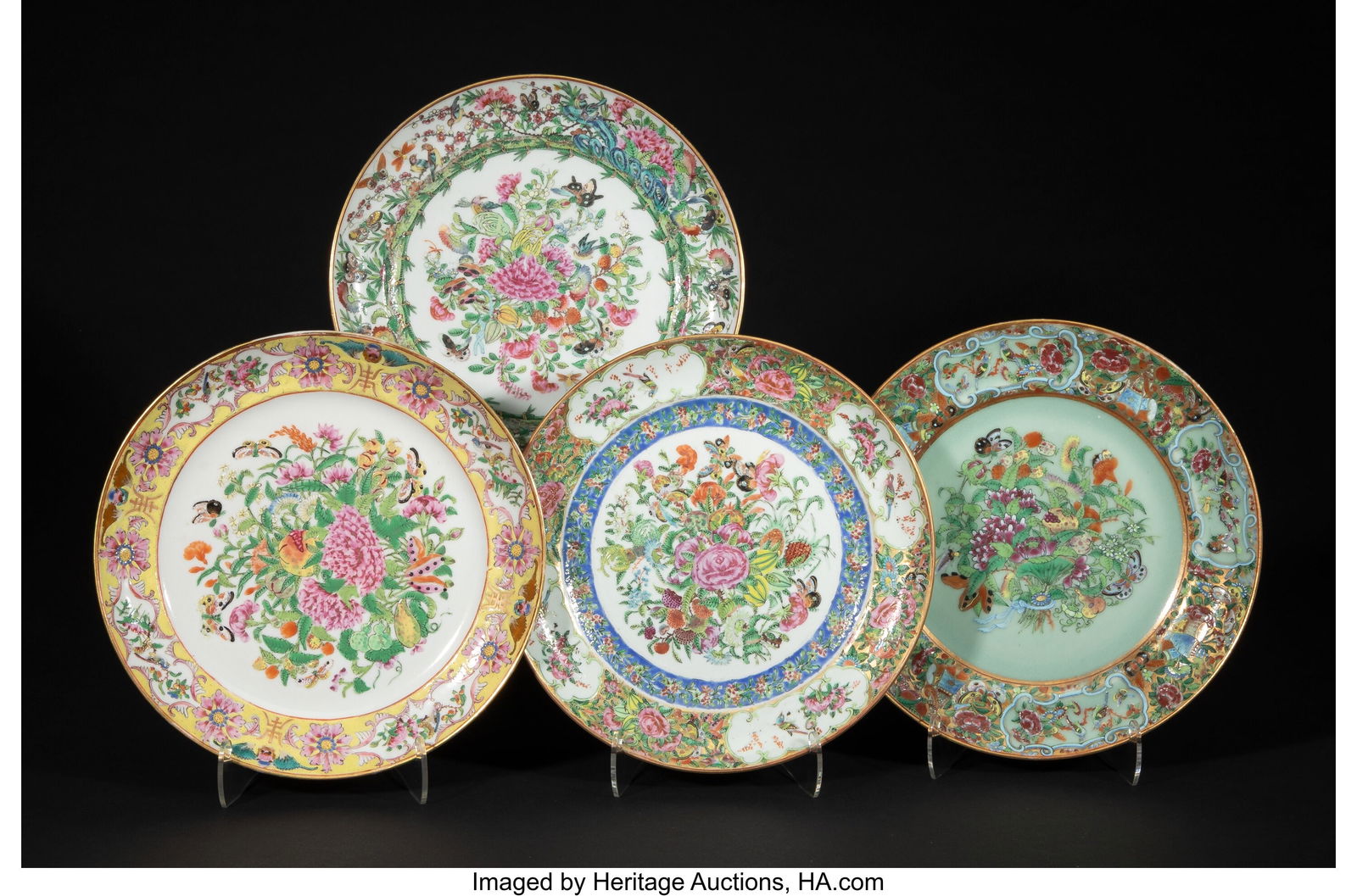 A Group of Four Chinese Export Famille Rose 'Flo (1 of 2)