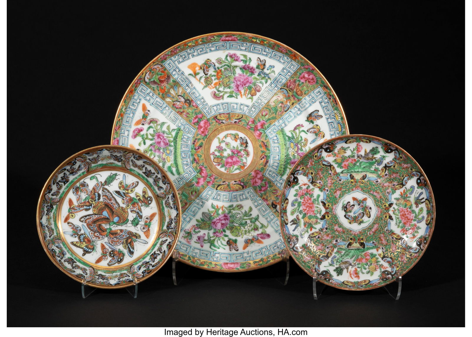 A Group of Three Chinese Export "Butterflies" Di (1 of 2)