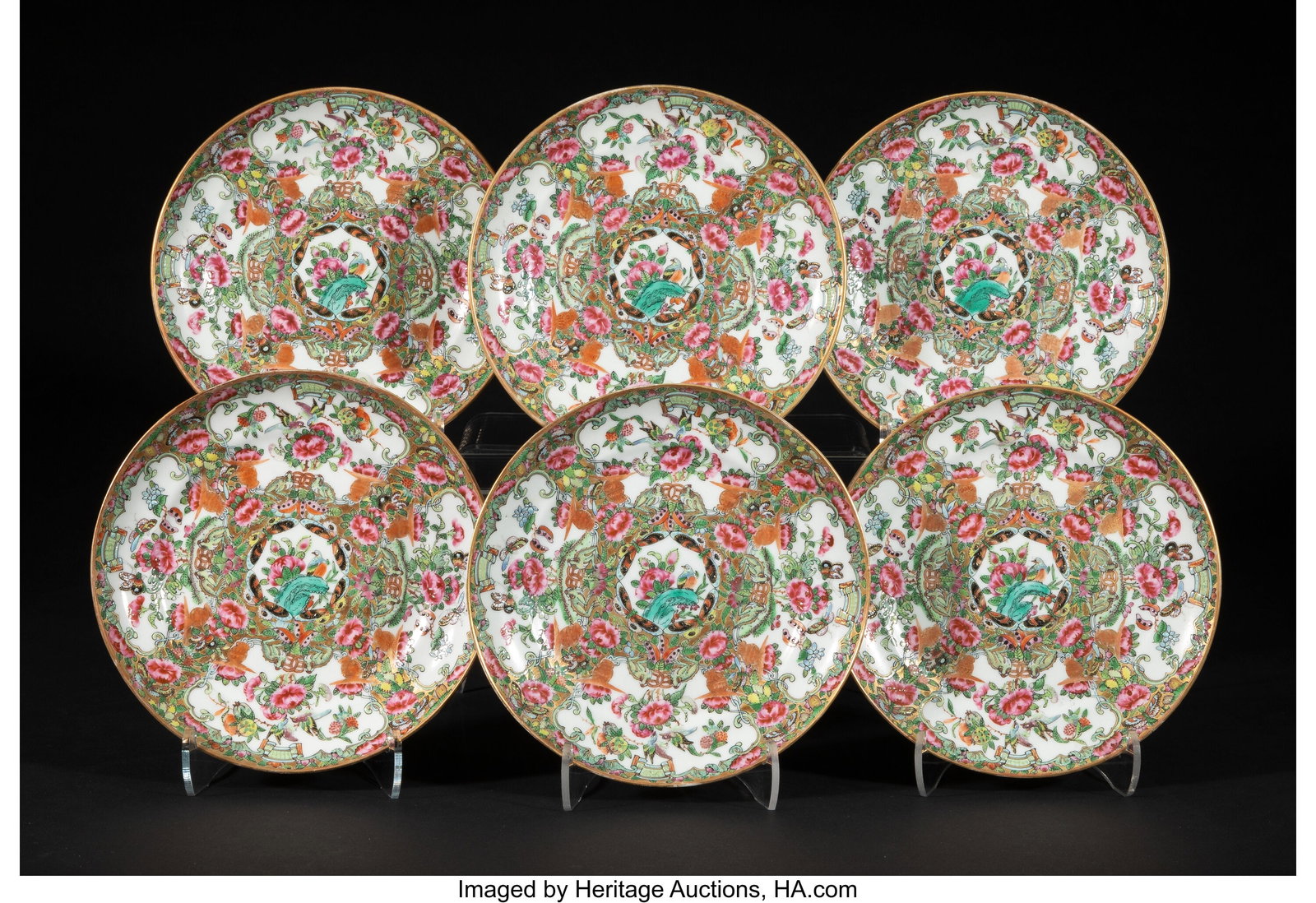 A Set of Six Chinese Export Famille Rose Dishes,: A Set of Six Chinese Export Famille Rose Dishes, 19th centruy 1 x 6-3/8 inches (2.5 x 16.2 cm) (each, diam.) HID03101062020 © 2026 Heritag
