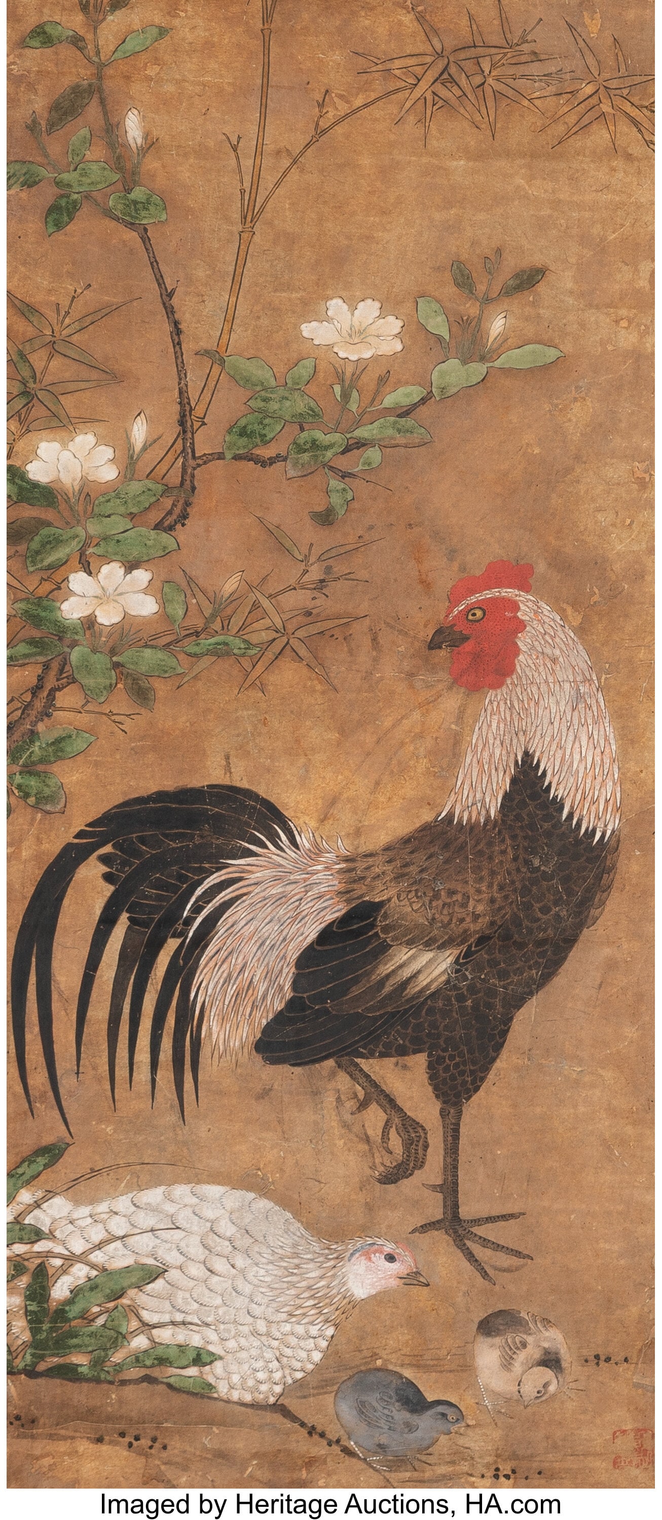 Anonymous (Chinese, 19th century) Rooster, hen, (1 of 2)