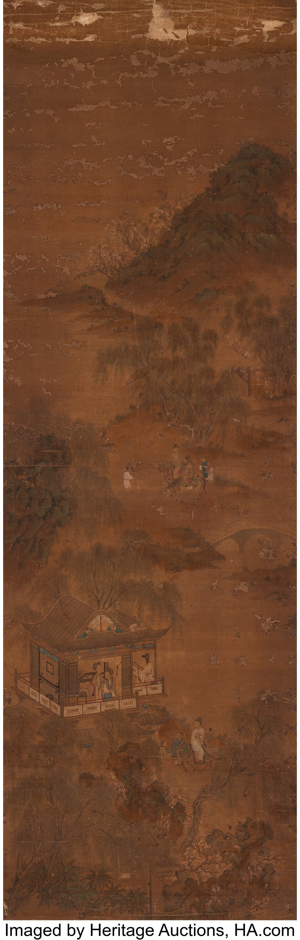 Anonymous (Chinese, Qing dynasty) Landscape with (1 of 2)