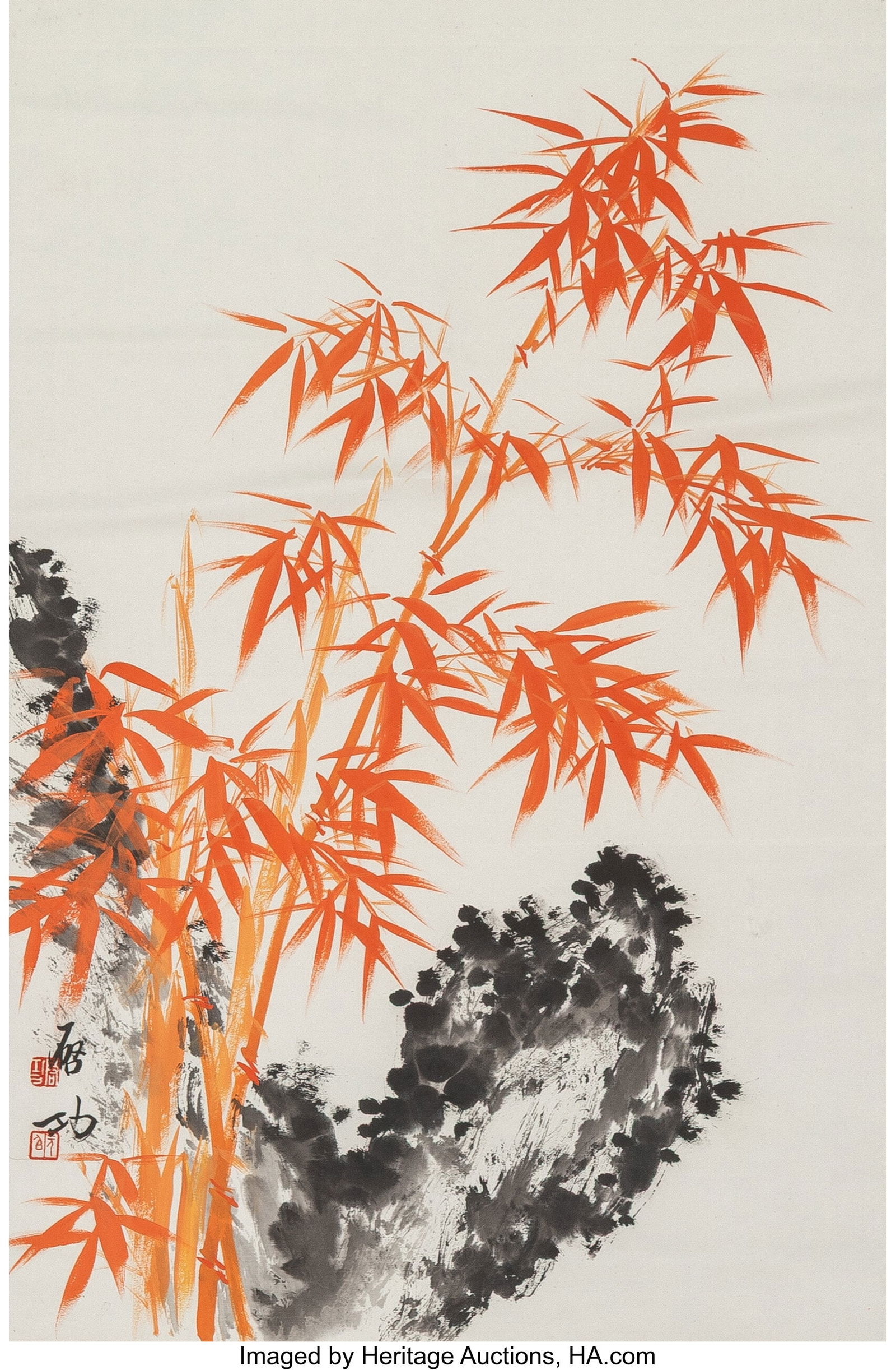 Attributed to Qigong (Chinese, 1912-2005) Bamboo (1 of 2)