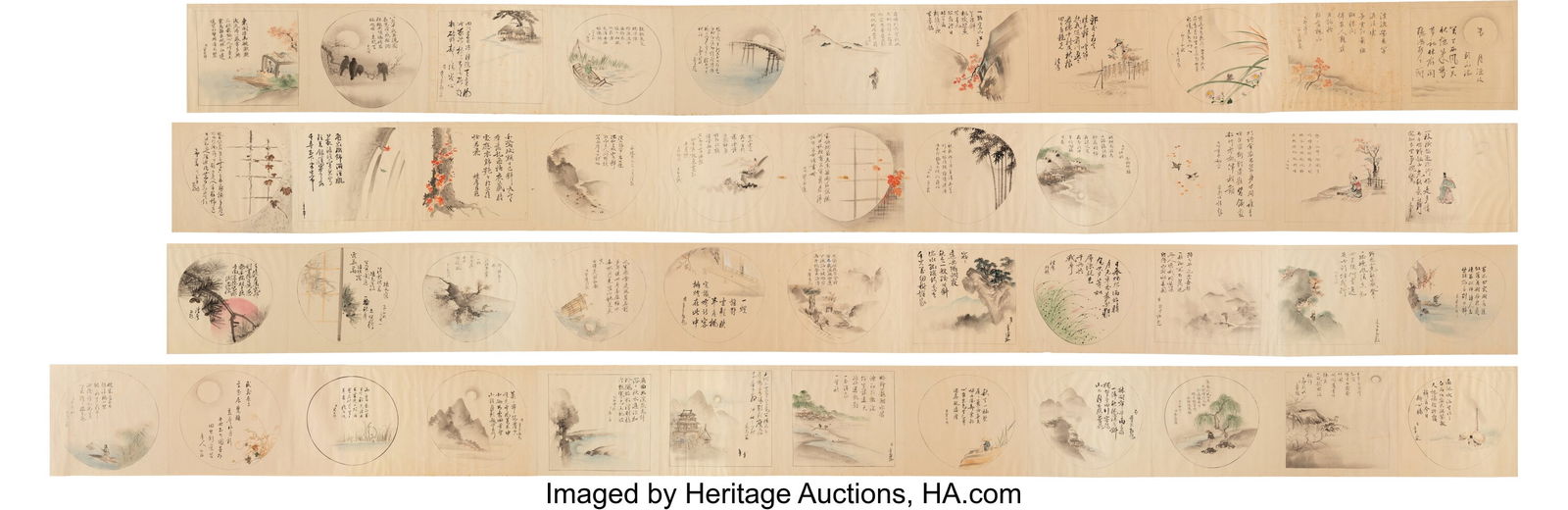 Unknown Artists (Japanese, 19th century) Flowers: Unknown Artists (Japanese, 19th century) Flowers and Landscapes, 19th century Handscroll; ink and color on paper 11-3/8 x 554-3/4 inches (28.9 x 1,