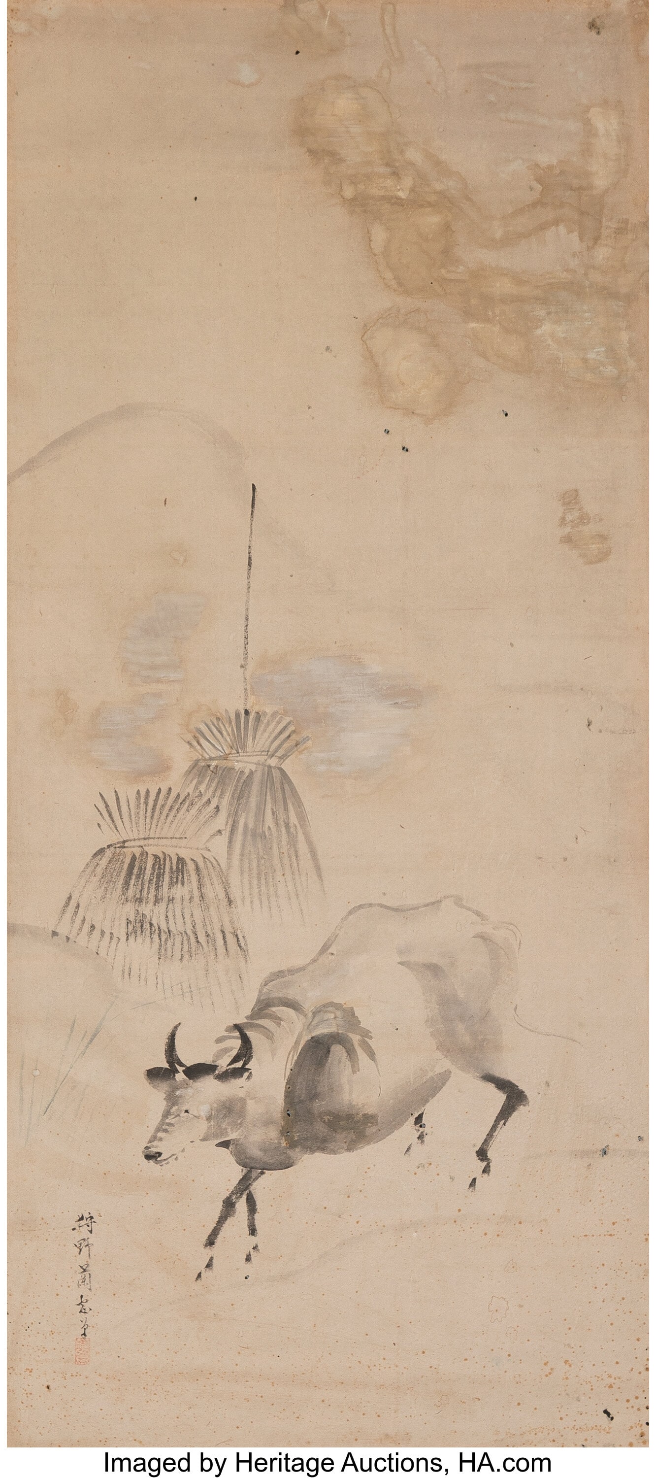 Kanō School (19th century) Two Works, Animals H: Kanō School (19th century) Two Works, Animals Hanging scroll; ink on paper 53 x 23-1/2 inches (134.6 x 59.7 cm) (larger sheet) Each sig