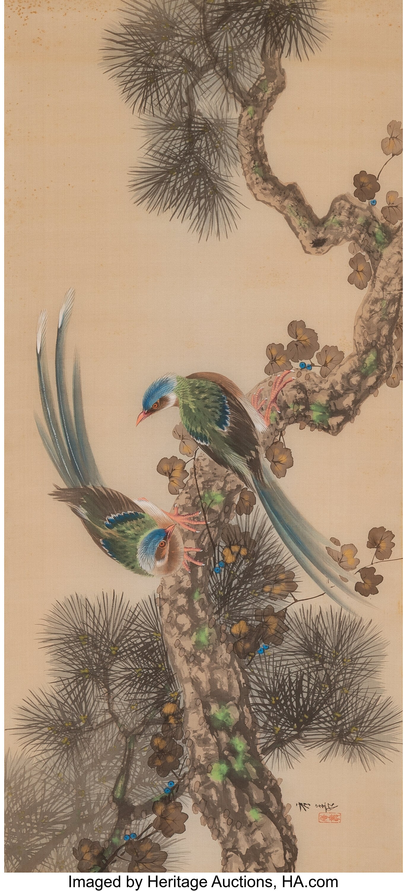 Anonymous (Japanese, 20th century) Birds Hanging (1 of 2)