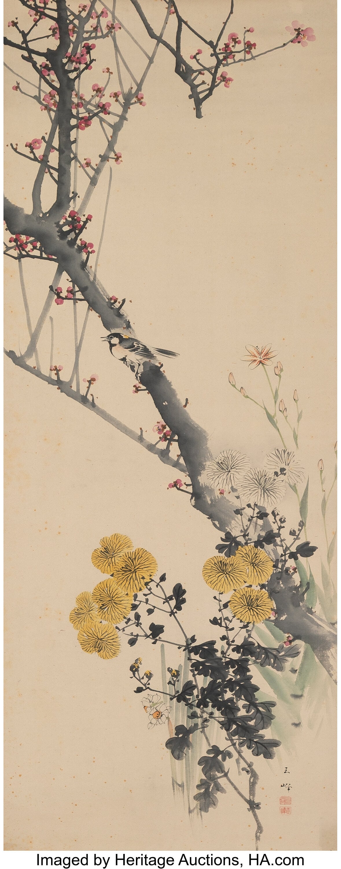 After Hasegawa Gyokuho (Japanese, 1822-1879) Bir (1 of 2)
