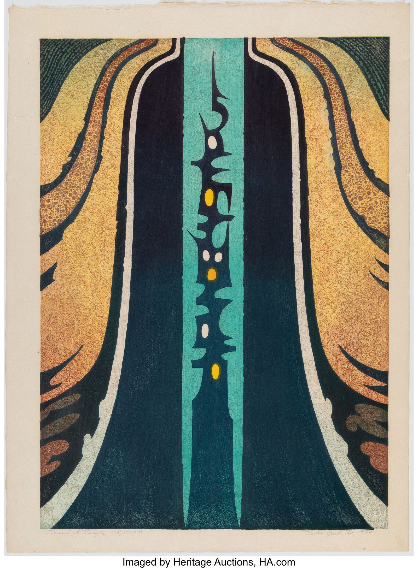 Yoshida Toshi (Japanese, 1911-1995) Sound of Tem (1 of 2)