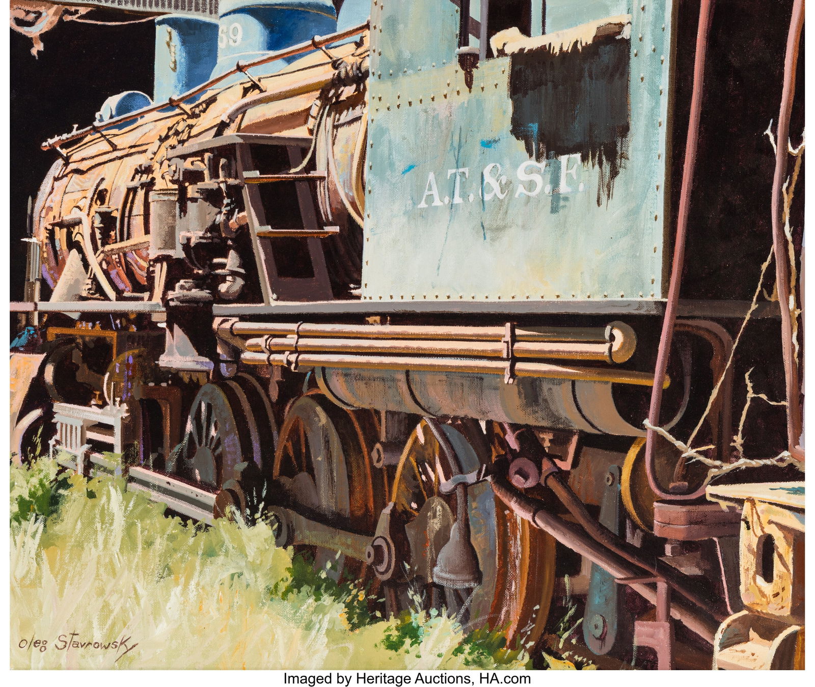 Oleg Stavrowsky (Russian/American, 1927-2020) No: Oleg Stavrowsky (Russian/American, 1927-2020) No Steam Acrylic on canvas 20 x 24 inches (50.8 x 61.0 cm) Signed lower left: Oleg Stavrowsky Signed and