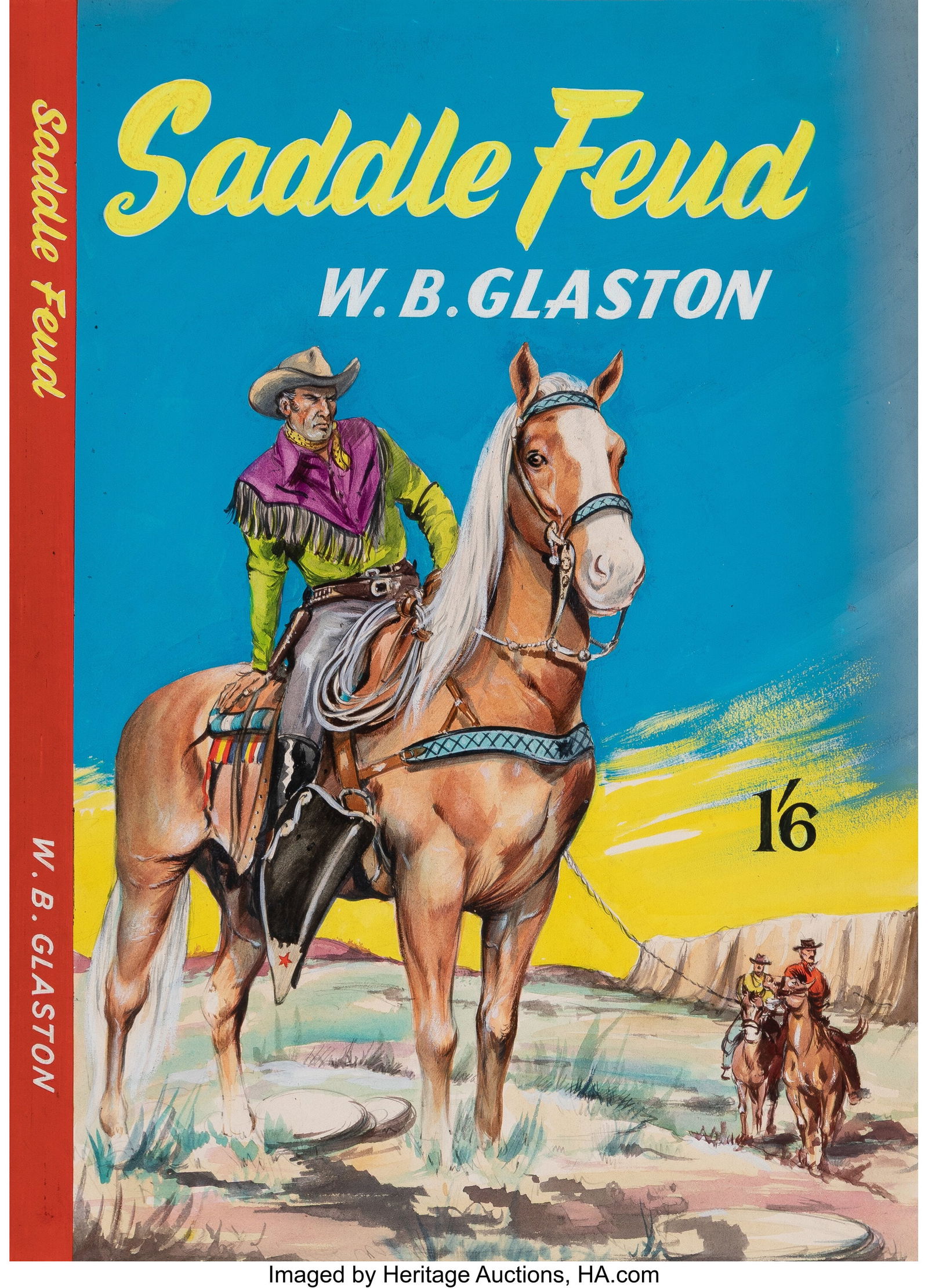 British Artist (20th Century) Group of Western p: British Artist (20th Century) Group of Western paperbacks (two works) Watercolor and gouache on board 18-1/2 x 13 inches (47.0 x 33.0 cm) (largest&