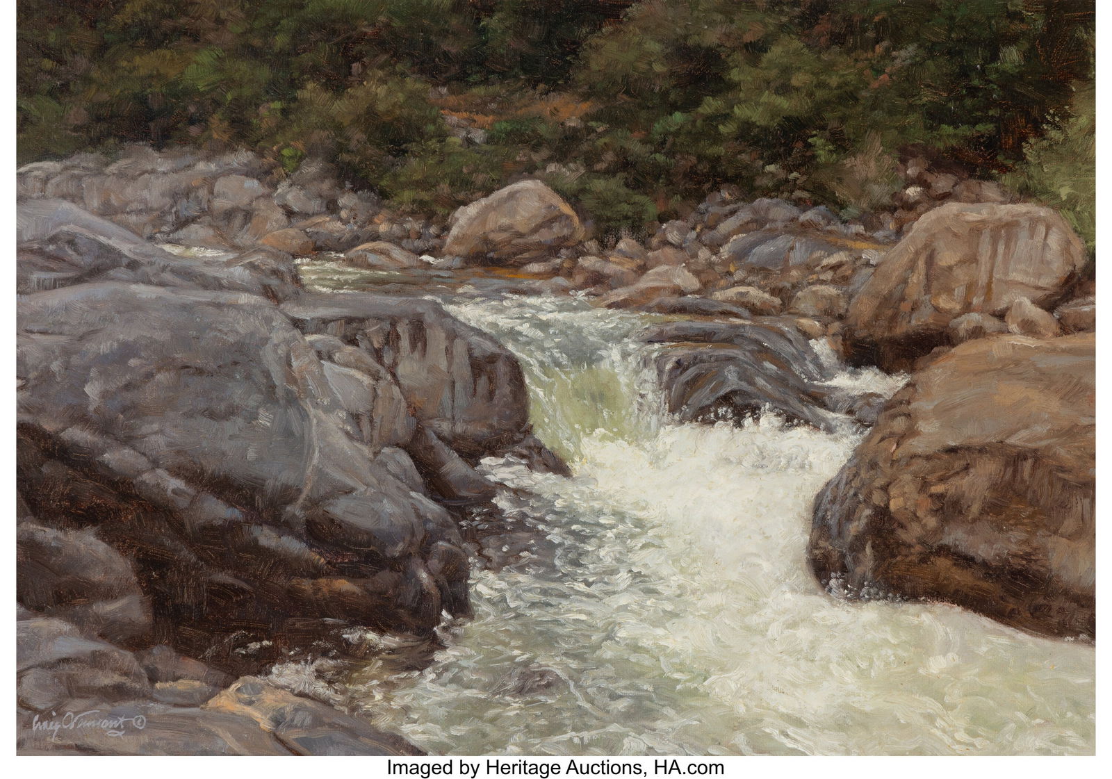 Craig Tennant (American, b. 1946) Trickling Cree: Craig Tennant (American, b. 1946) Trickling Creek Oil on canvas 14 x 20 inches (35.6 x 50.8 cm) Signed lower left: Craig Tennant PROVENANCE: