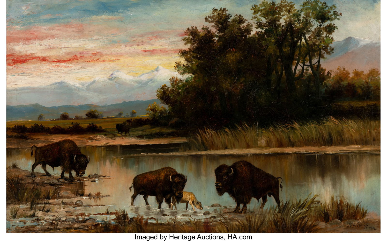 Henry Herman Cross (American, 1837-1918) Buffalo (1 of 3)