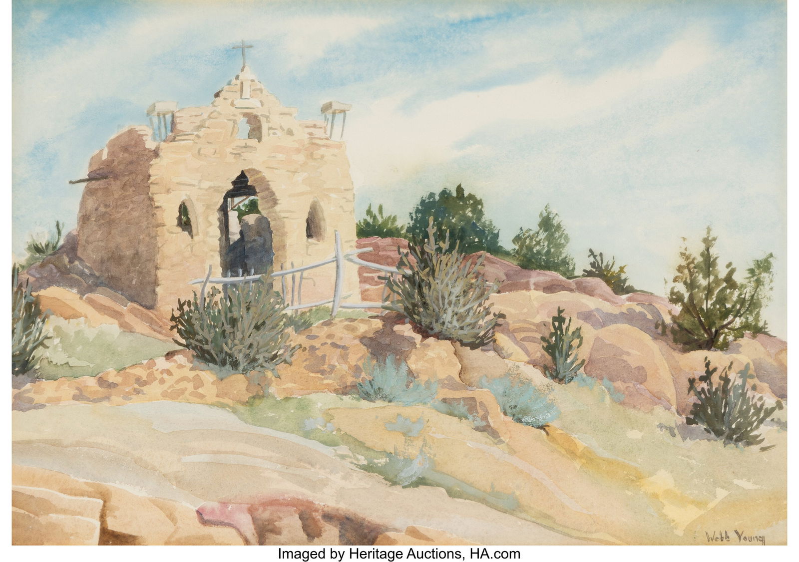 Webb Young (American, b. 1913) Stone Church Wate (1 of 2)