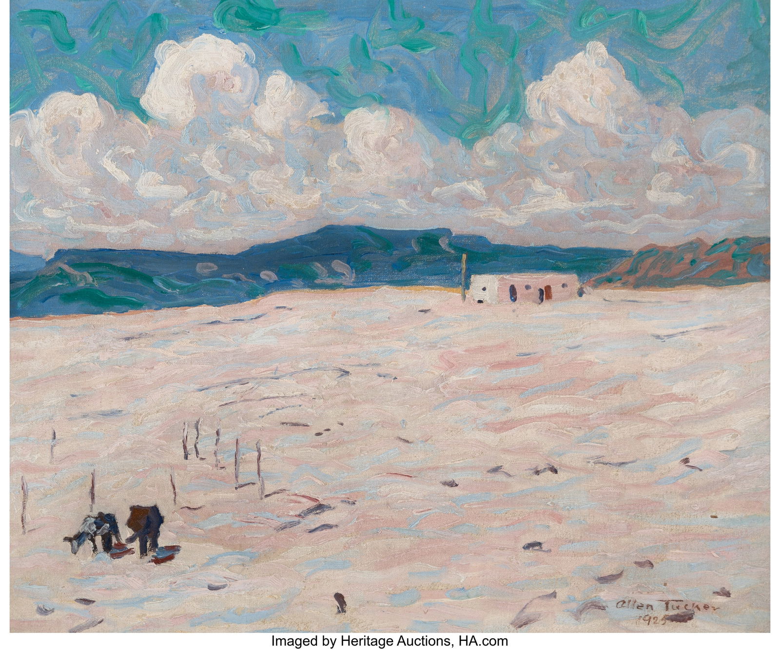 Allen Tucker (American, 1866-1939) New Mexico La: Allen Tucker (American, 1866-1939) New Mexico Landscape, 1925 Oil on canvas 20 x 24 inches (50.8 x 61.0 cm) Signed and dated lower right: Allen Tuck