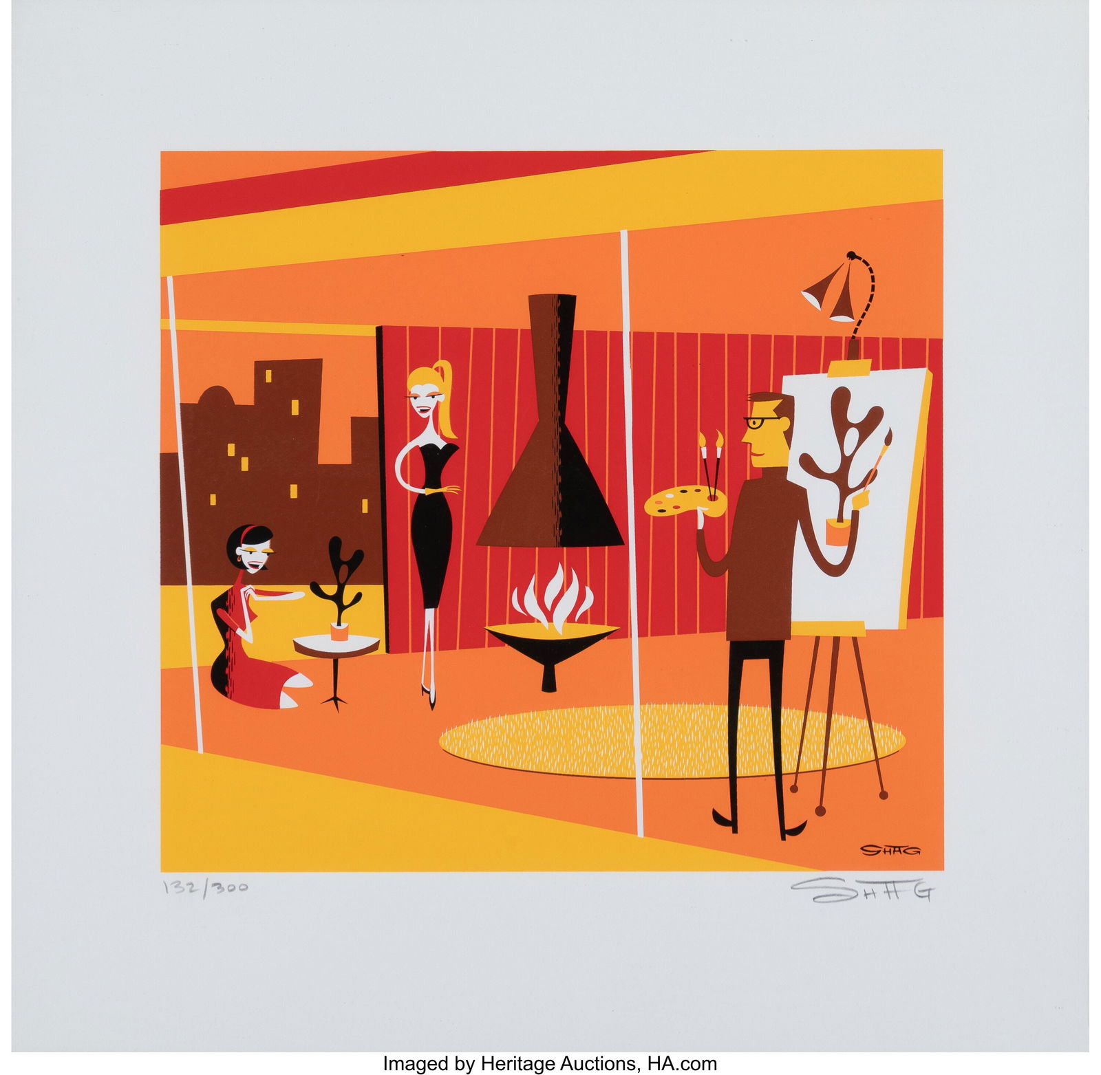 SHAG (b. 1962) Productivity Program, from The Ex: SHAG (b. 1962) Productivity Program, from The Extended Business Meeting, 2004 Screenprint in colors on wove paper 14 x 14 inches (35.6 x 35.6 cm) &