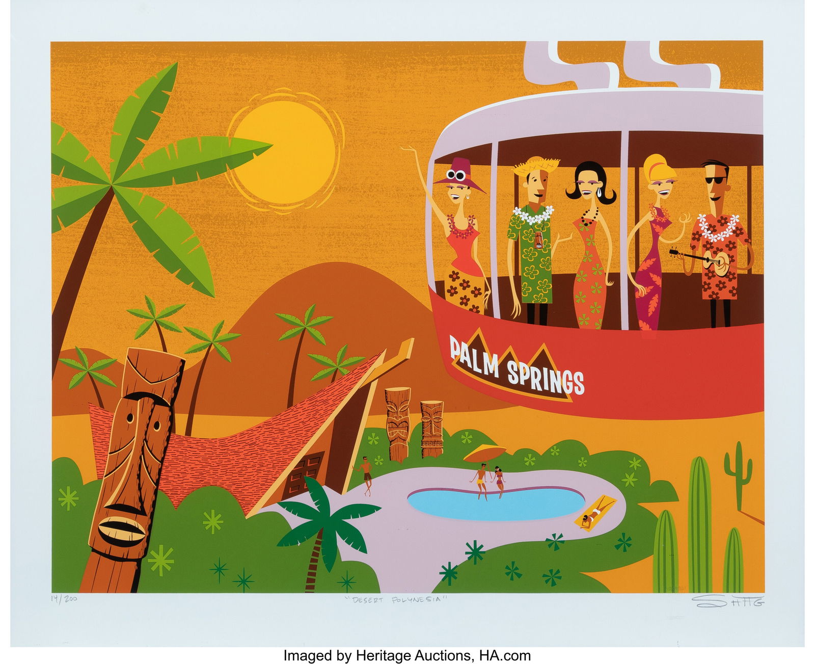 SHAG (b. 1962) Desert Polynesia, 2003 Screenprin: SHAG (b. 1962) Desert Polynesia, 2003 Screenprint in colors on wove paper 19-3/4 x 25-1/2 inches (50.2 x 64.8 cm) (sheet) Ed. 14