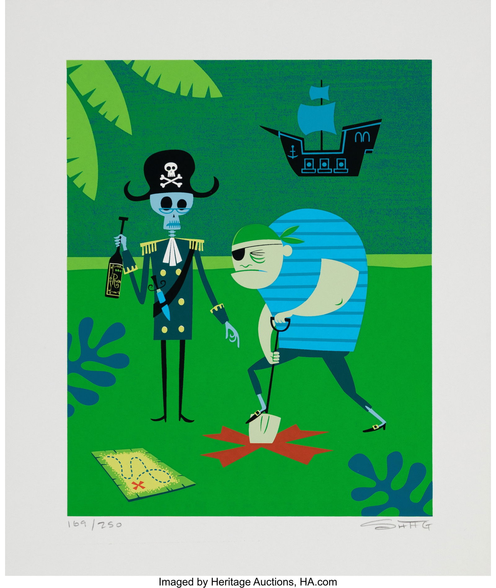 SHAG (b. 1962) X Marks the Spot, 2005 Screenprin: SHAG (b. 1962) X Marks the Spot, 2005 Screenprint in colors on wove paper 14-1/4 x 12 inches (36.2 x 30.5 cm) (sheet) Ed. 169/25