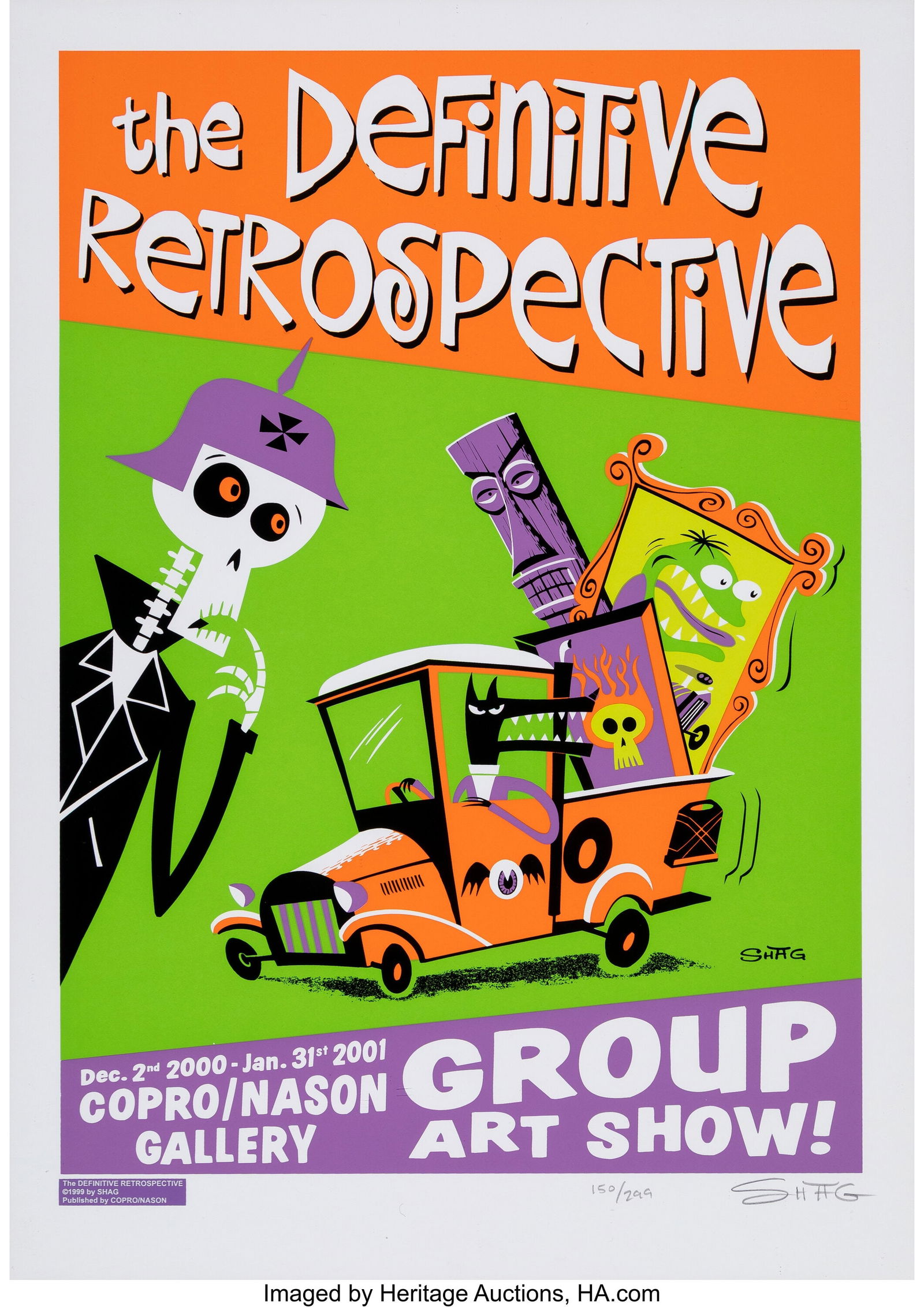 SHAG (b. 1962) The Definitive Retrospective, 200: SHAG (b. 1962) The Definitive Retrospective, 2001 Screenprint in colors on wove paper 24 x 17 inches (61.0 x 43.2 cm) (sheet) Ed. 150&so