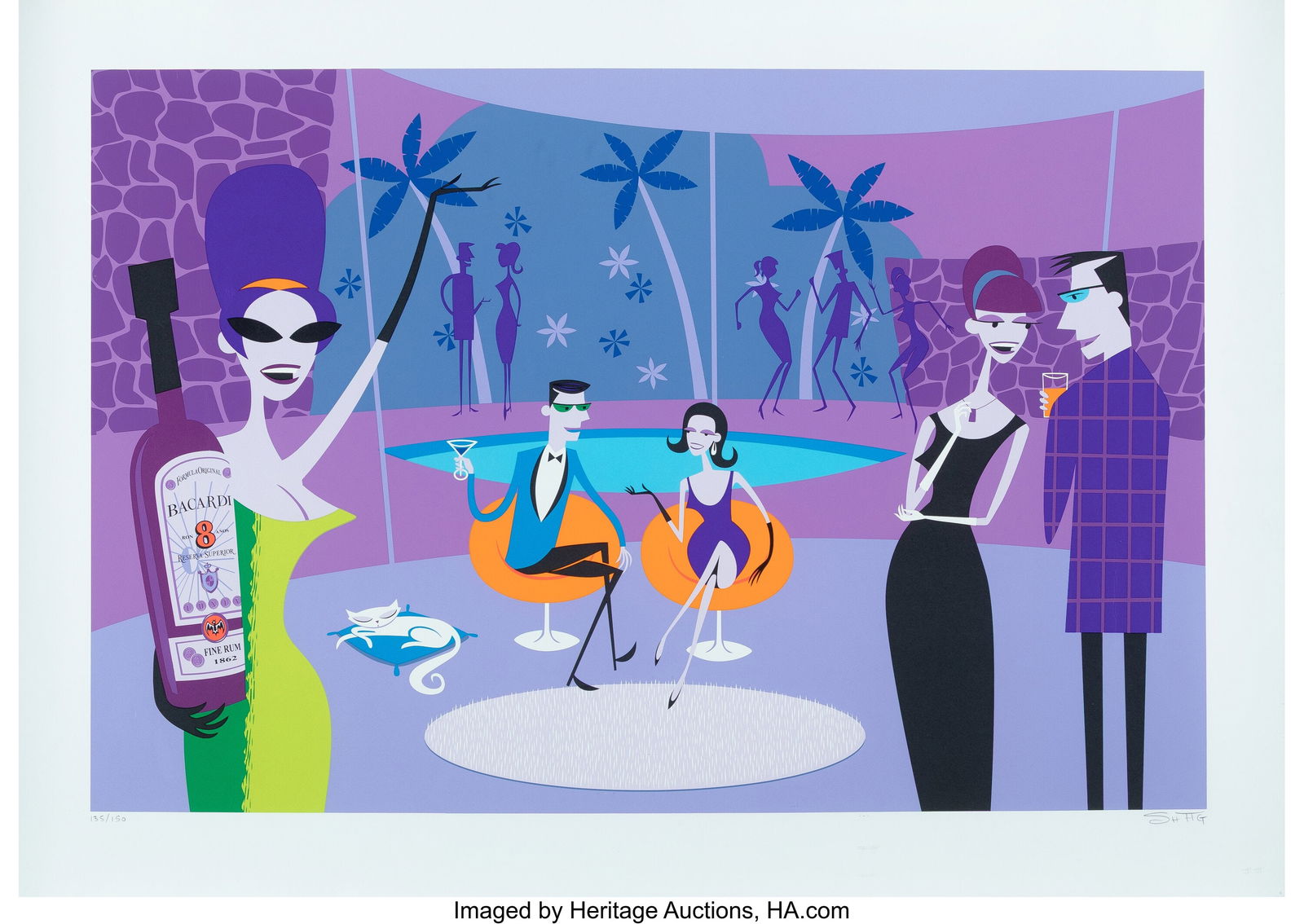 SHAG (b. 1962) The Discerning Guests, 2003 Scree: SHAG (b. 1962) The Discerning Guests, 2003 Screenprint in colors on wove paper 30 x 44 inches (76.2 x 111.8 cm) (sheet) Ed. 135/150