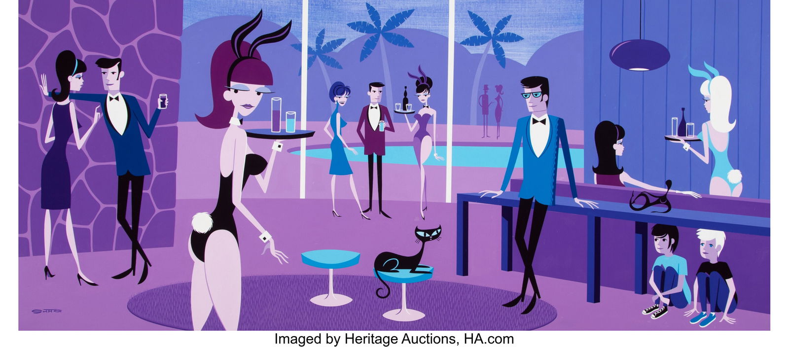 SHAG (b. 1962) Two Hours Past Bedtime, 2010 Acry: SHAG (b. 1962) Two Hours Past Bedtime, 2010 Acrylic on canvas 24 x 54 inches (61.0 x 137.2 cm) (canvas) Signed, titled, and dated o