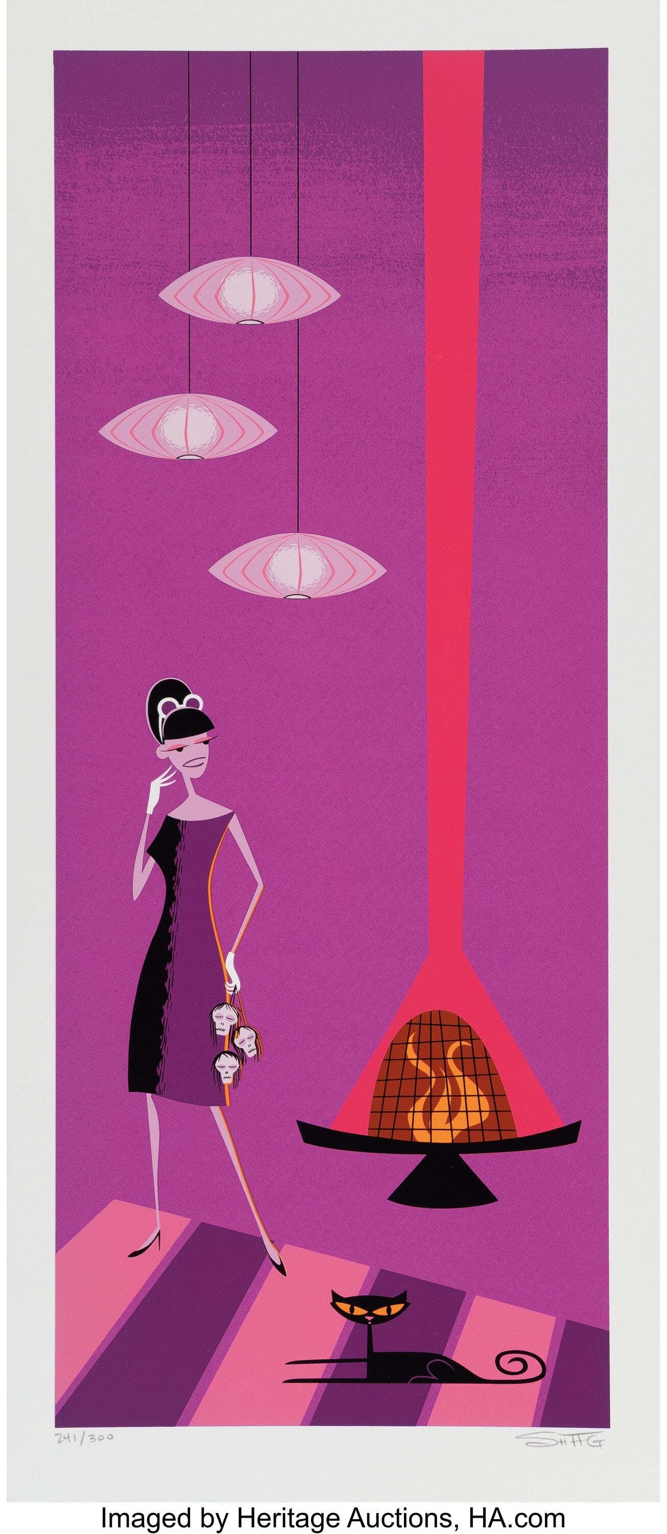 SHAG (b. 1962) Missing Suitors, 2003 Screenprint: SHAG (b. 1962) Missing Suitors, 2003 Screenprint in colors on wove paper 29-1/2 x 13 inches (74.9 x 33.0 cm) (sheet) Ed. 241/300