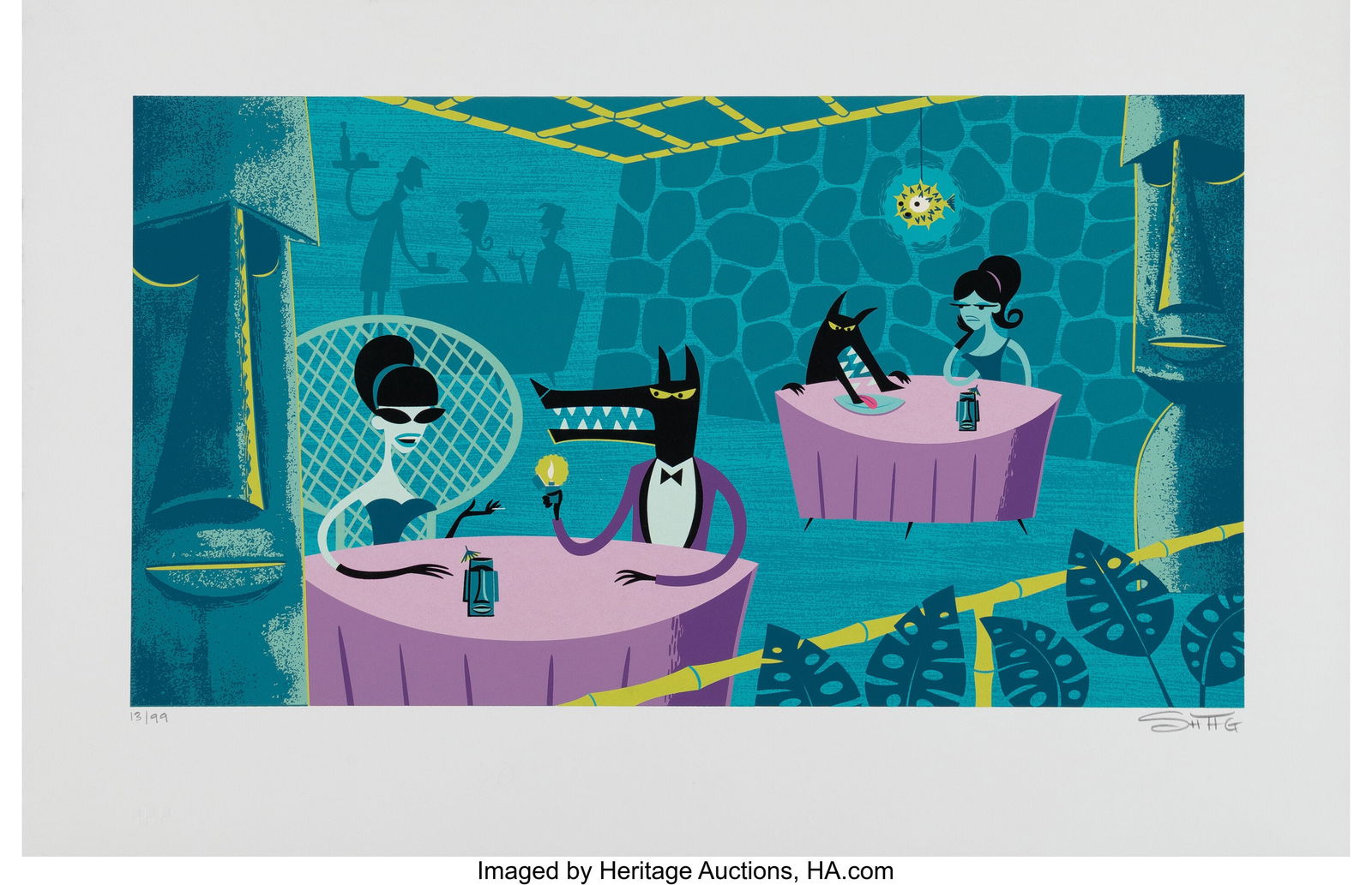 SHAG (b. 1962) Envious Girlfriend, 2003 Screenpr: SHAG (b. 1962) Envious Girlfriend, 2003 Screenprint in colors on wove paper 17 x 26-3/8 inches (43.2 x 67.0 cm) (sheet) Ed. 13/9